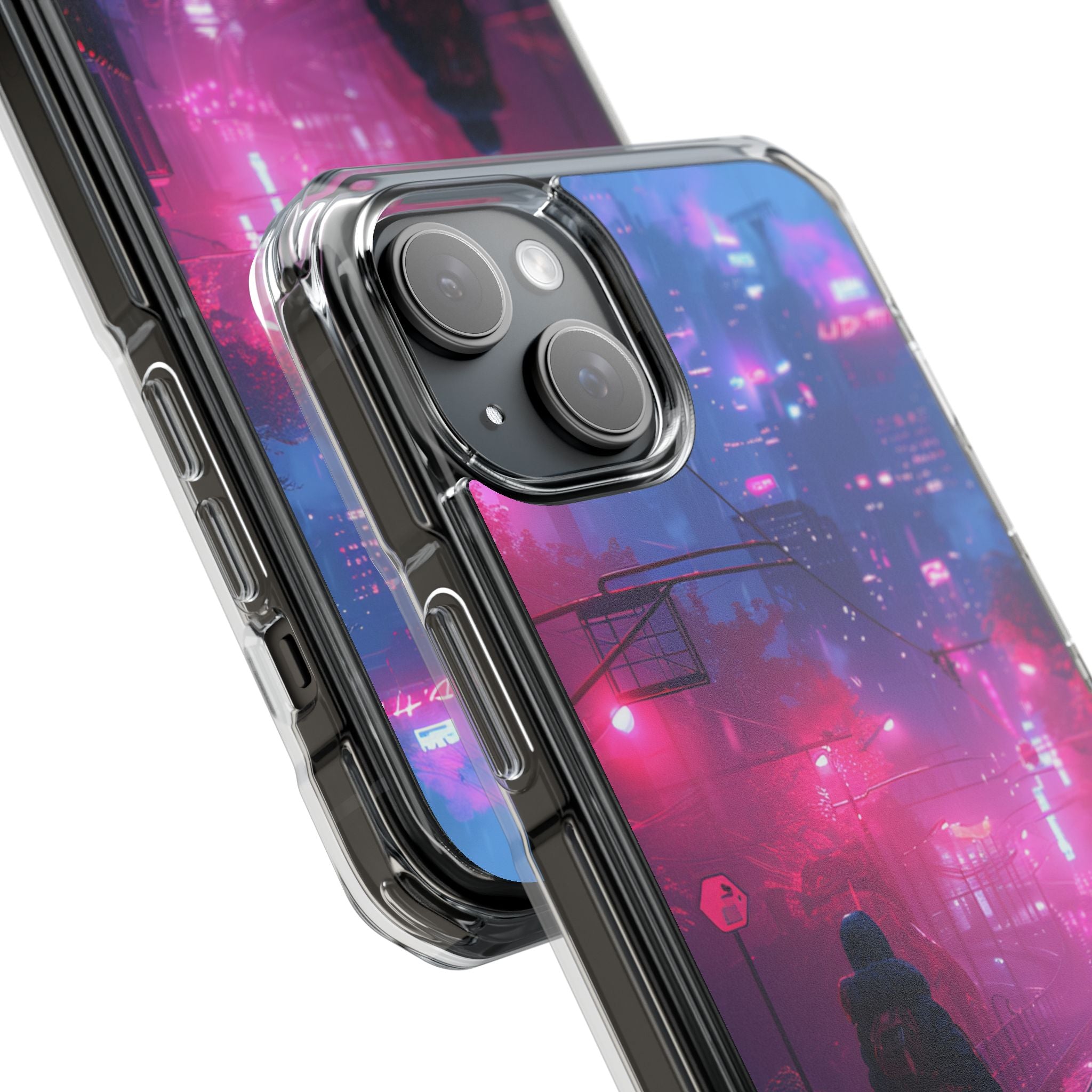 Neon Shadow City iPhone 15 - Impact Clear+