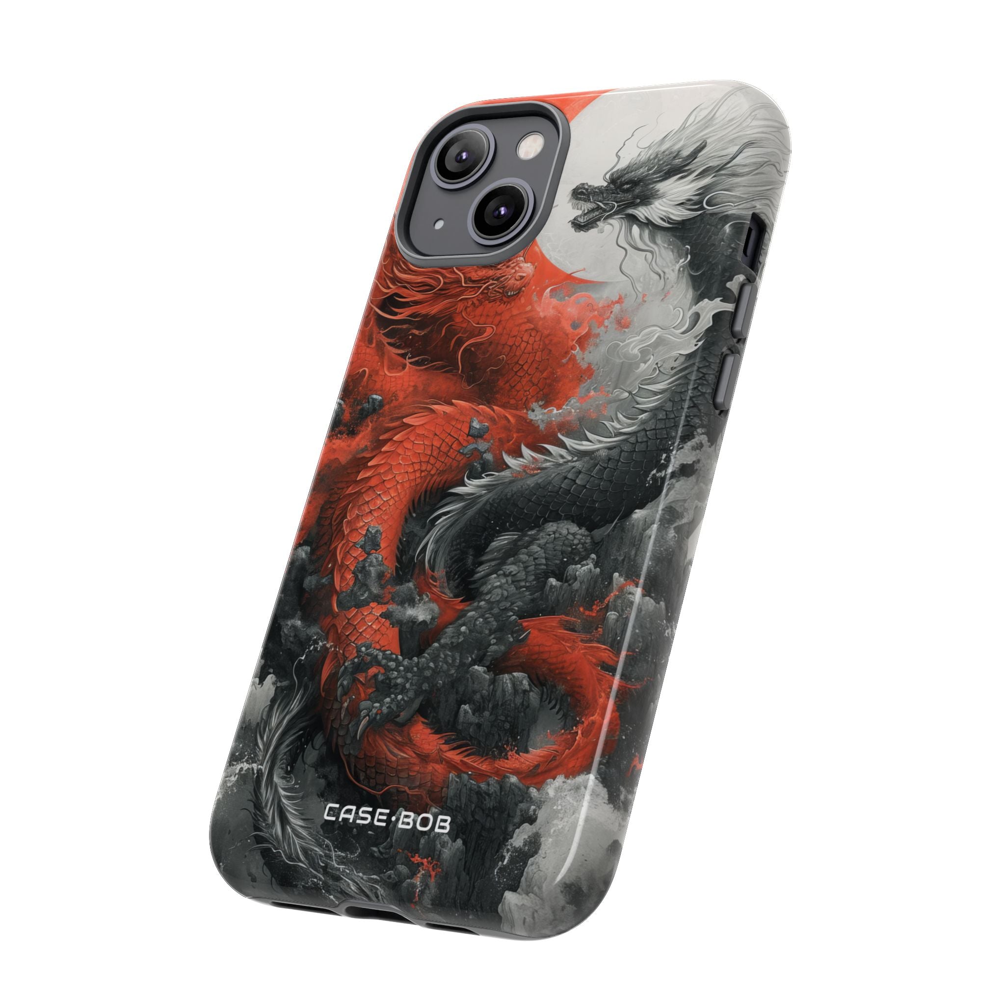 Twin Dragons Crimson iPhone 14 Plus Case - Tough