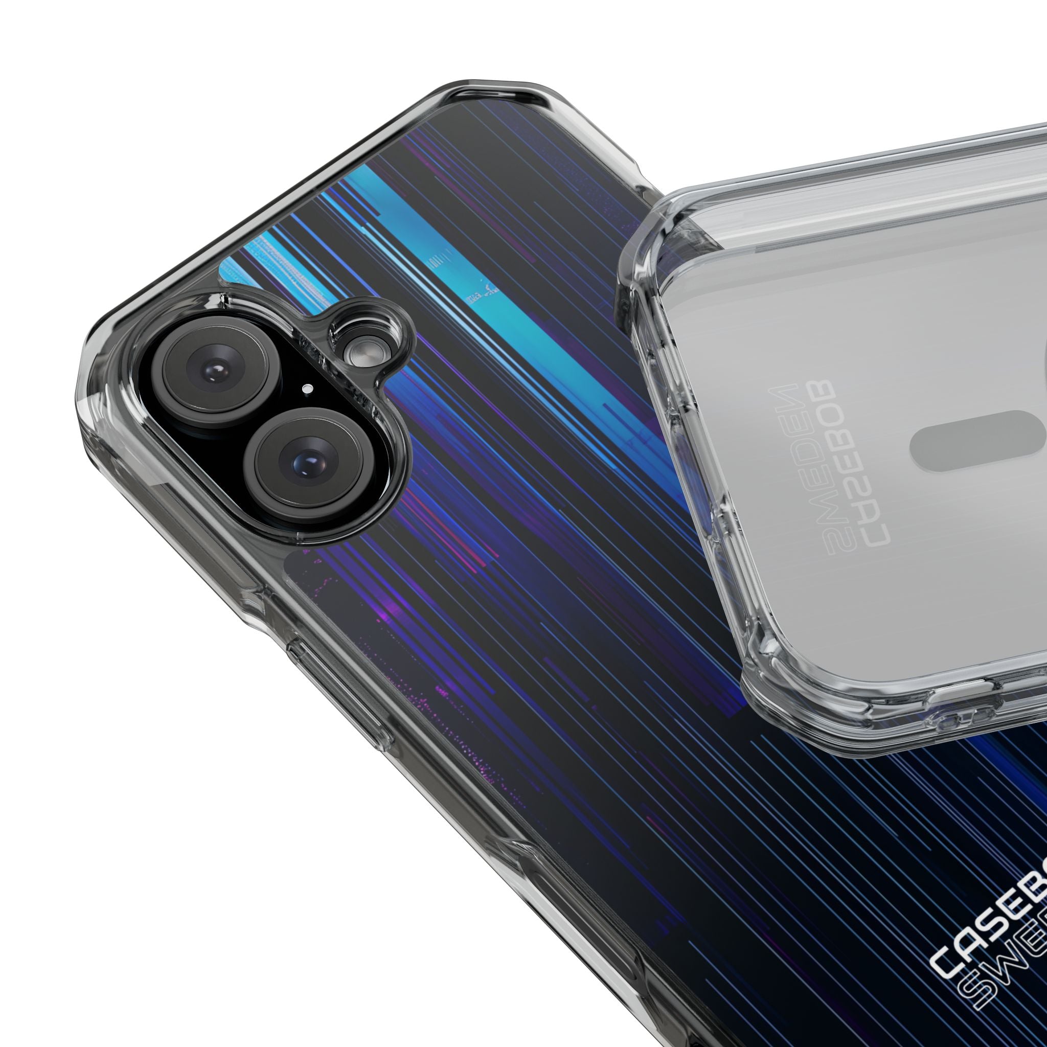 Neon Glitch Stripes iPhone 16 - Impact Clear+
