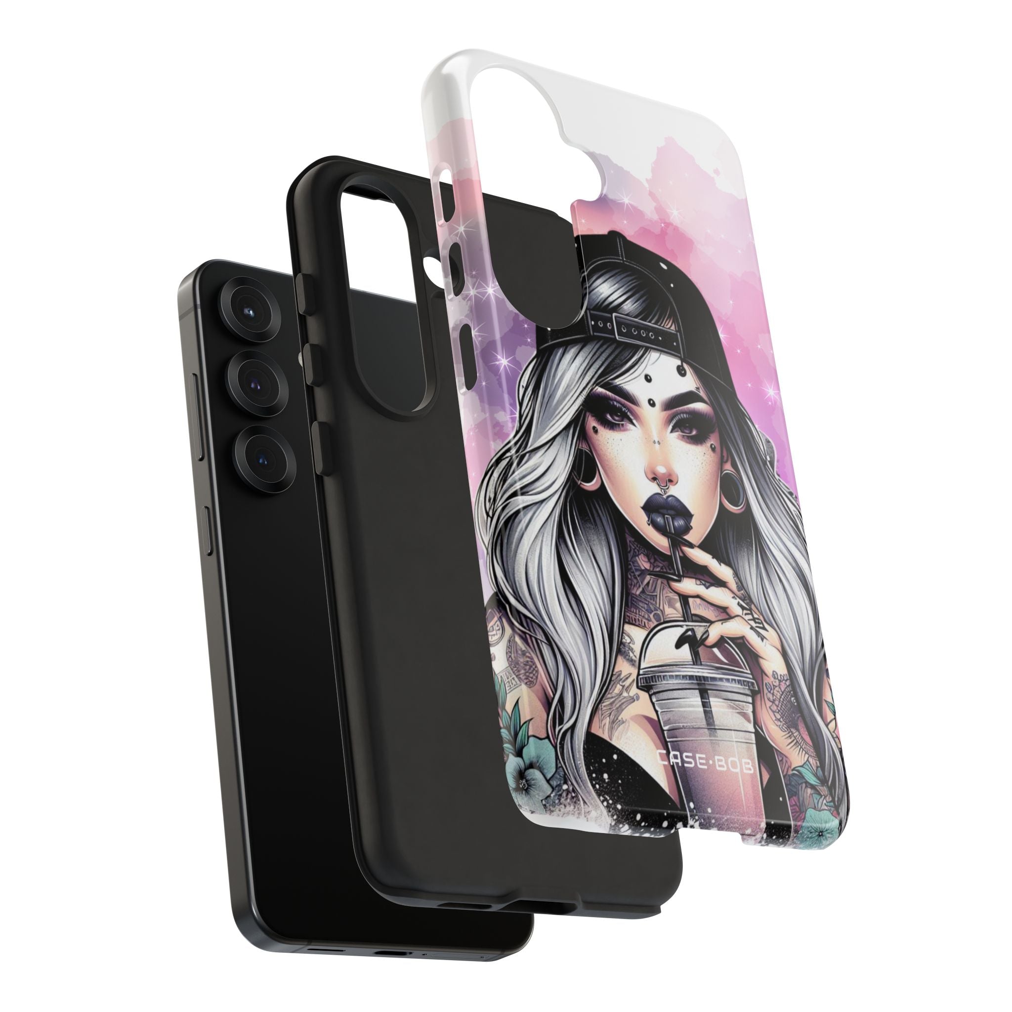 Silver Sip Nebula Samsung S25 Case - Tough