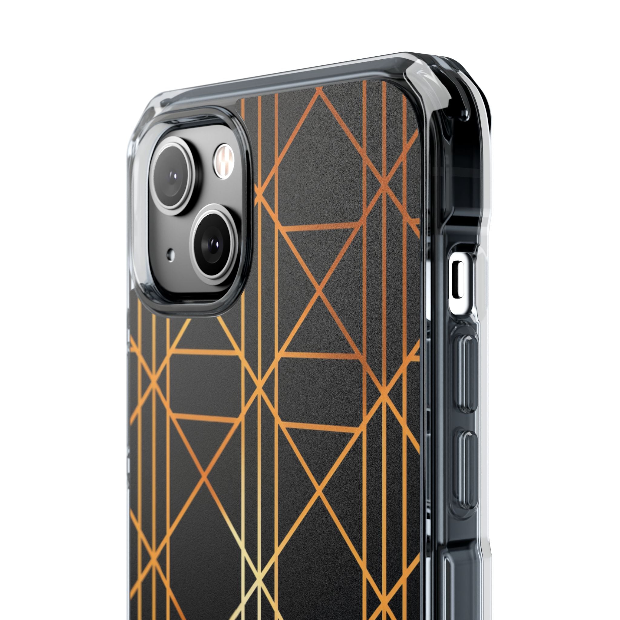 Golden Geometric Elegance iPhone 14 - Impact Clear+