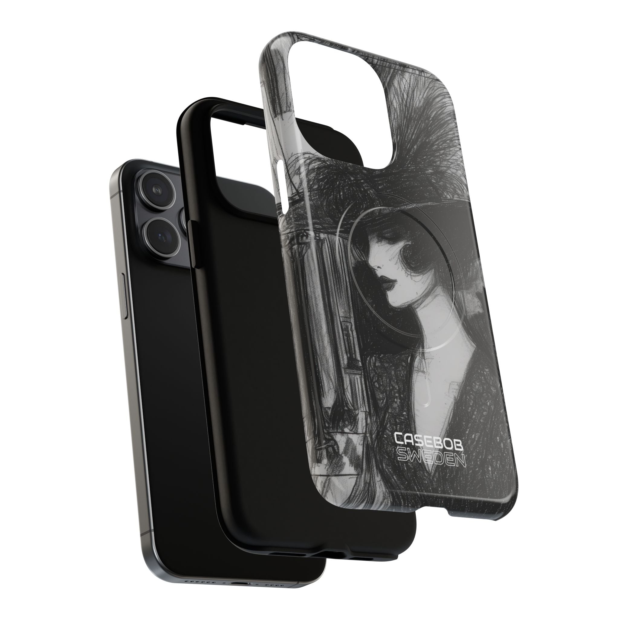 Vintage Feather Elegance iPhone 15 - Tough+