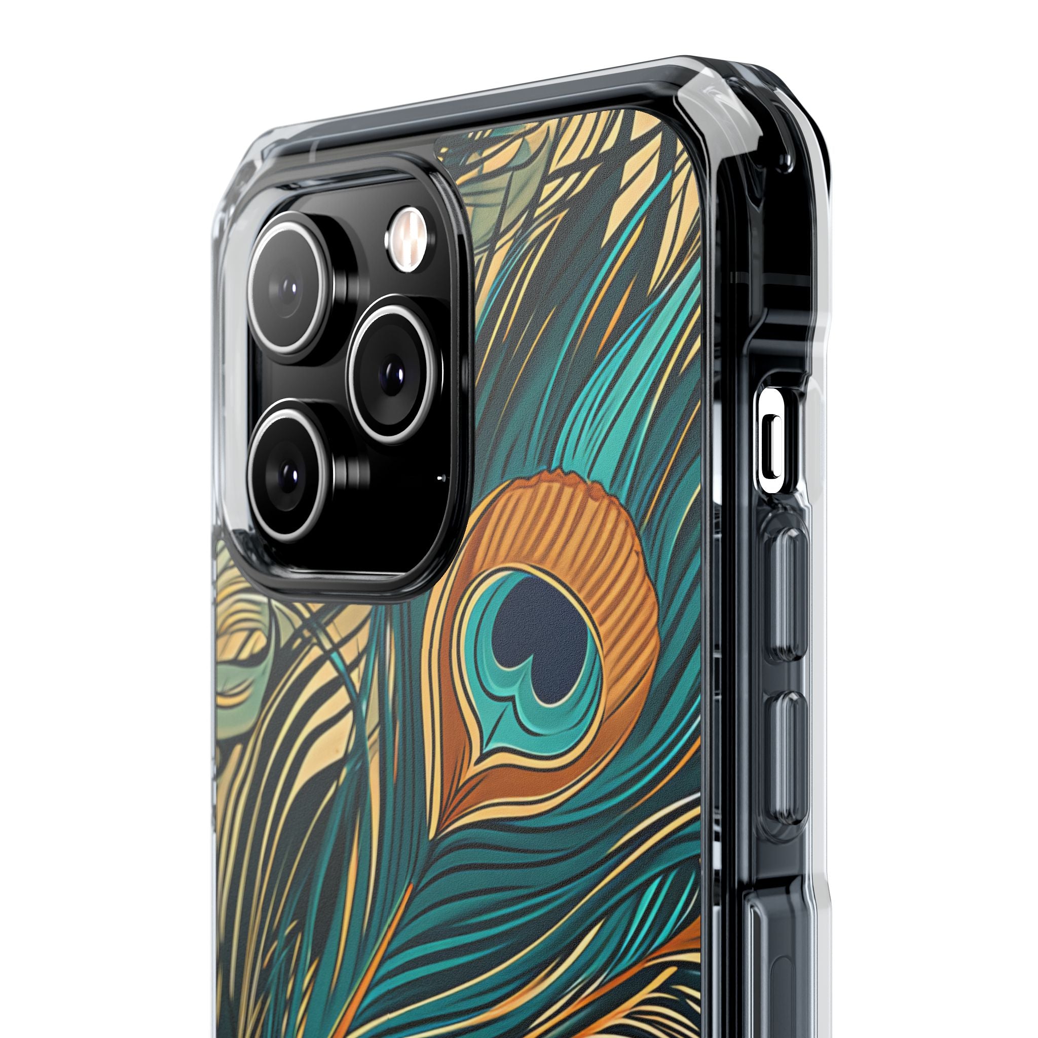 Peacock Feather Whirl iPhone 14 - Impact Clear+
