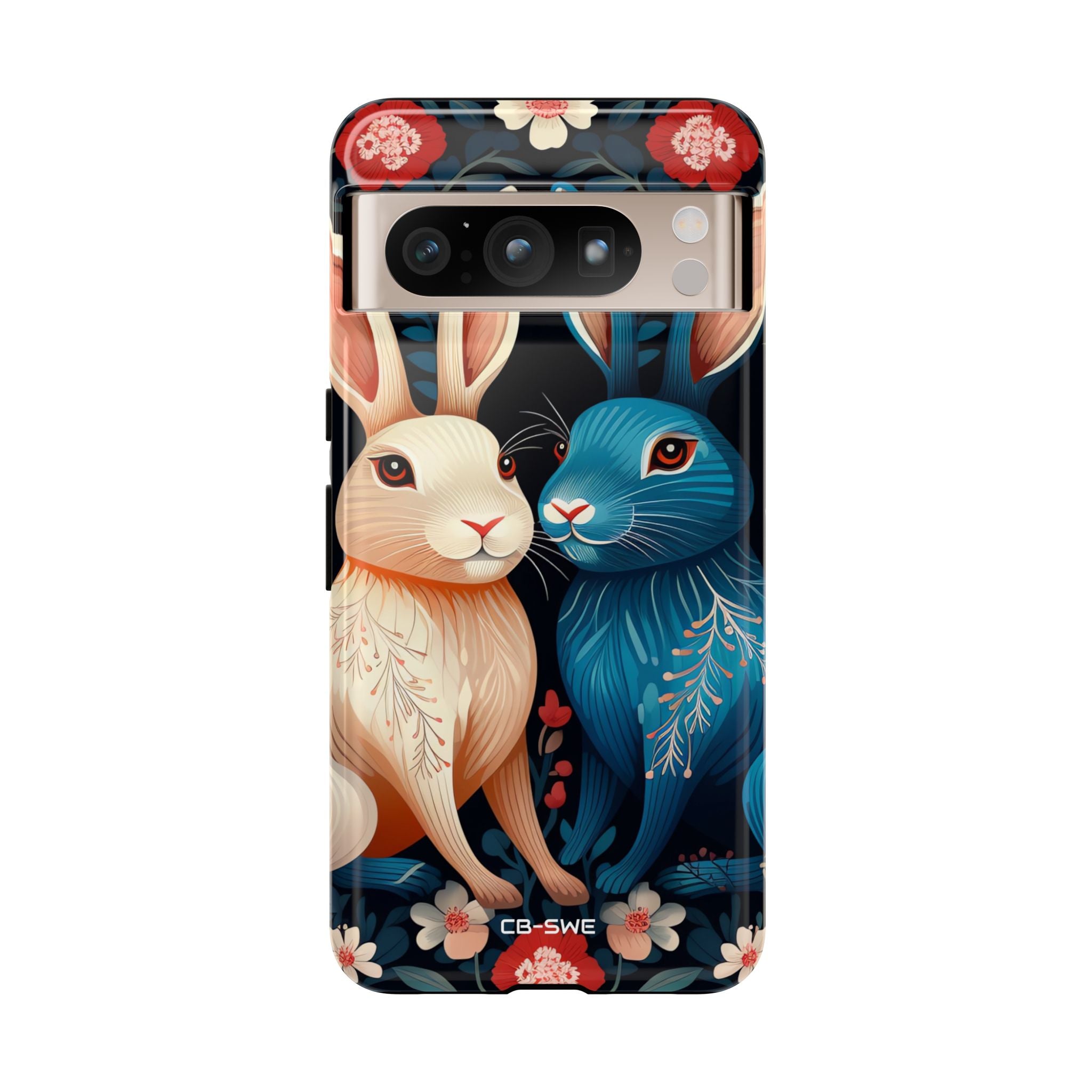 Rabbits Embrace Blossoms - Google Pixel Case