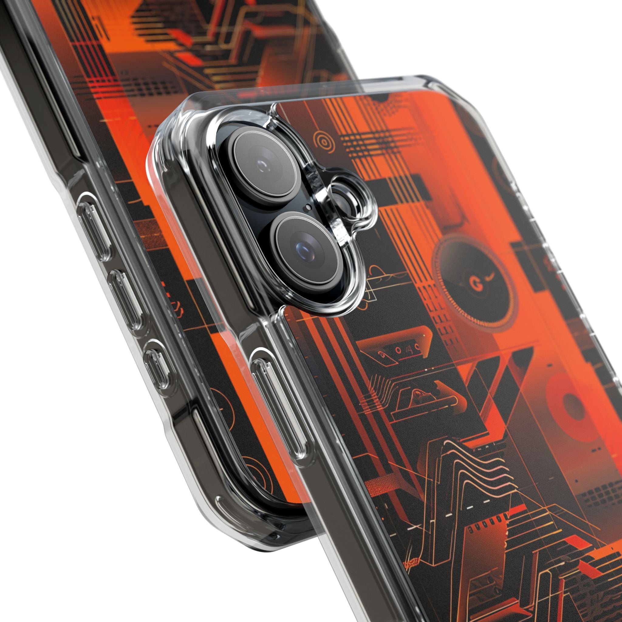 Orange Circuit Dreams iPhone 16 - Impact Clear+