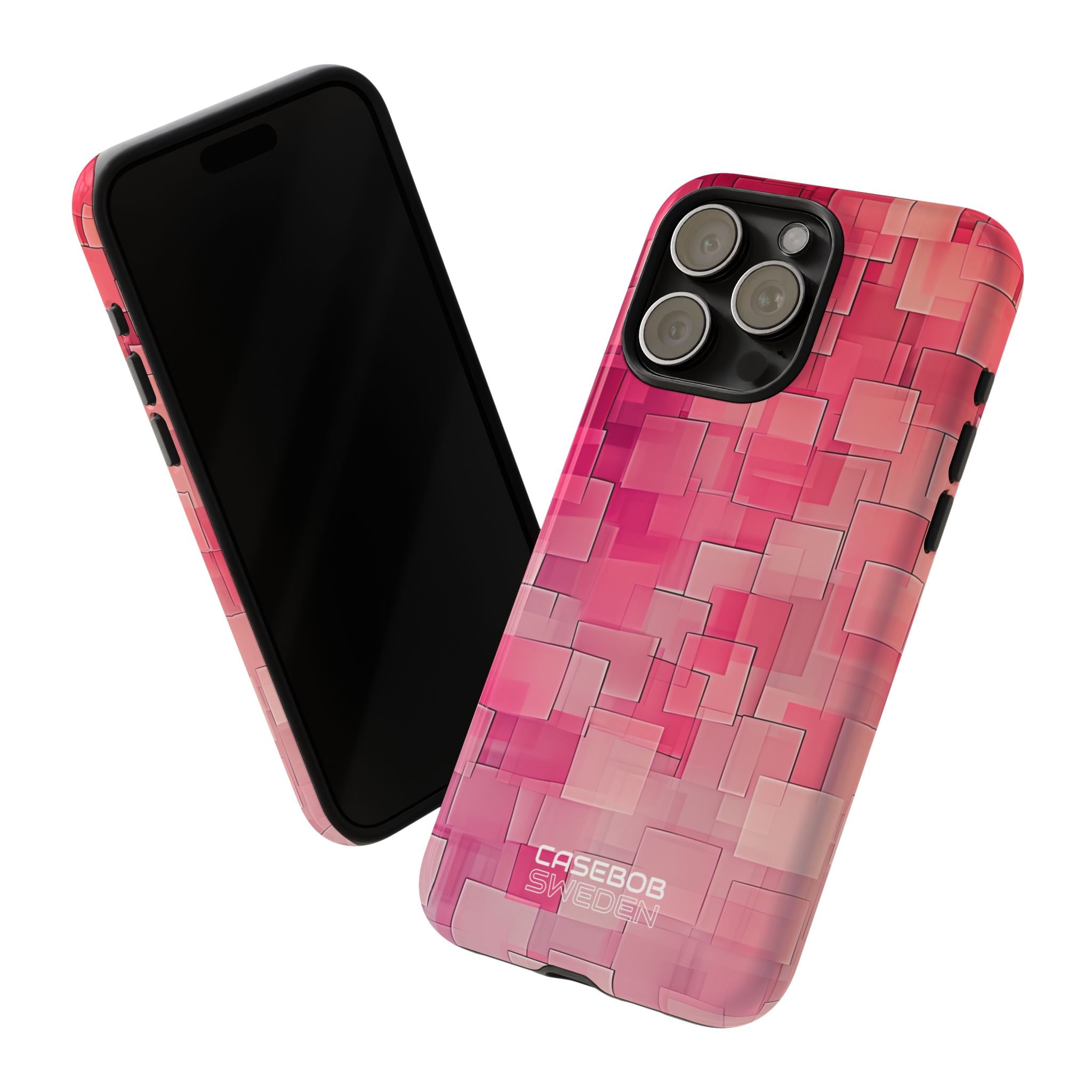 Layered Pink Geometry iPhone 15 - Tough