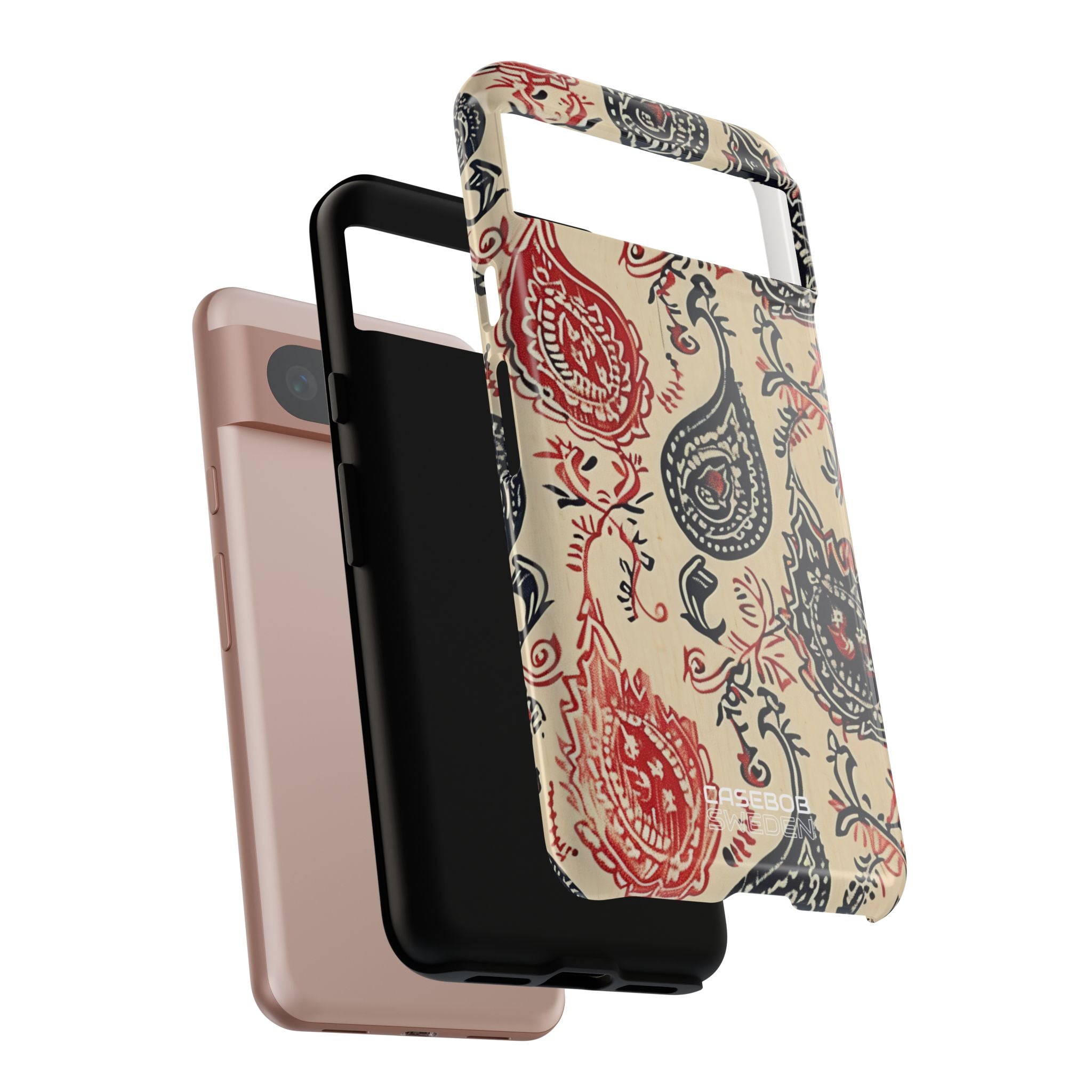 Navy Paisley Swirl Google Pixel 8 - Resistente