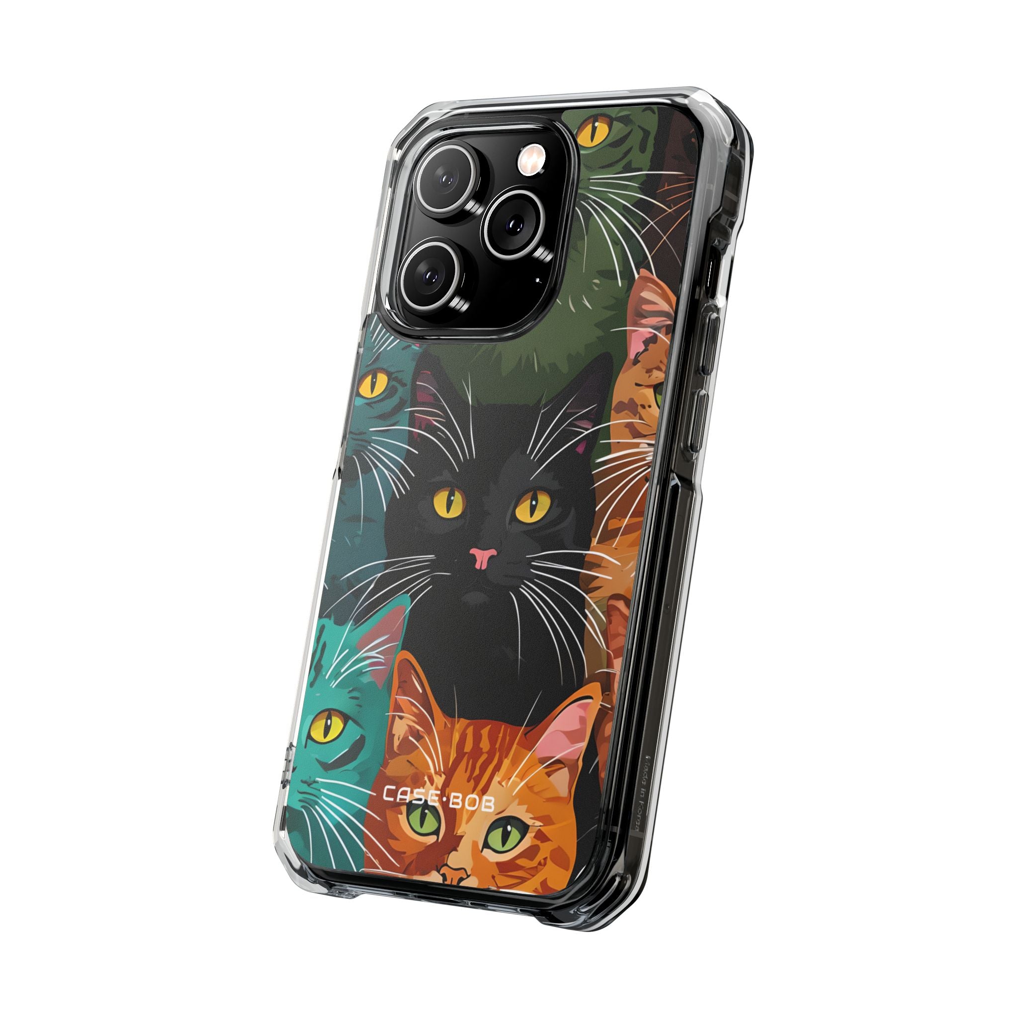 Teal Cat Grid iPhone 14 Pro Case - Impact