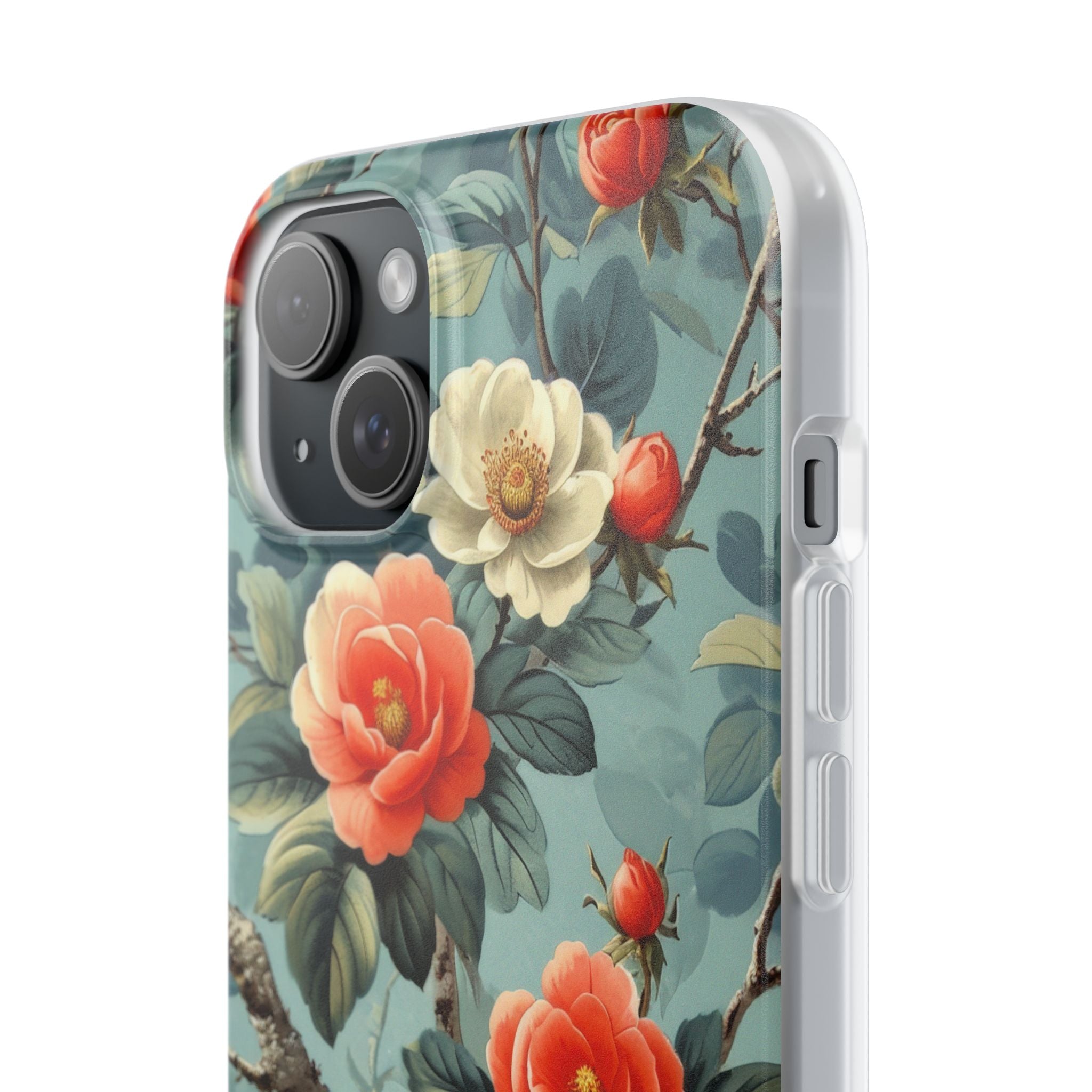 Coral Bloom iPhone 15 Plus Case - Soft