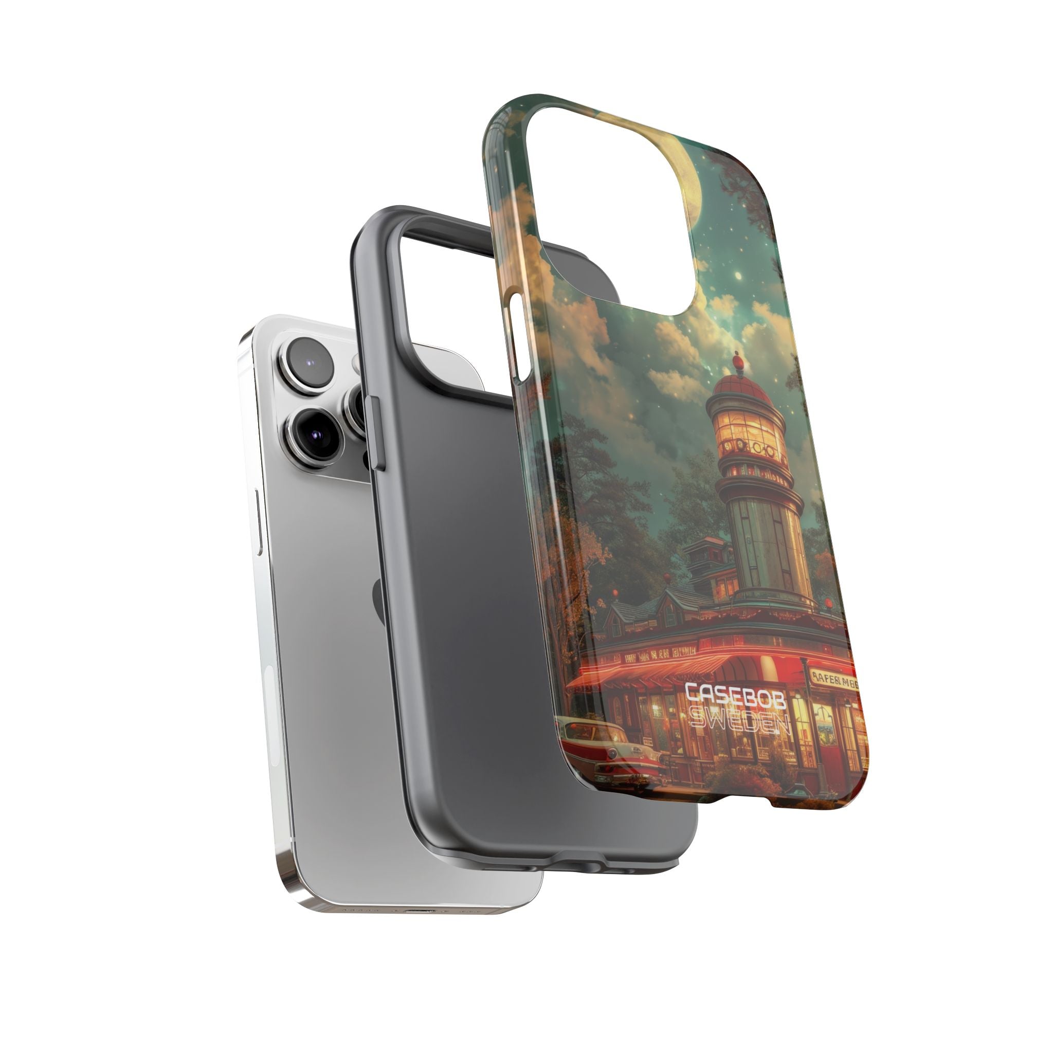 Retro Moonlight Cafe iPhone 14 - Resistente