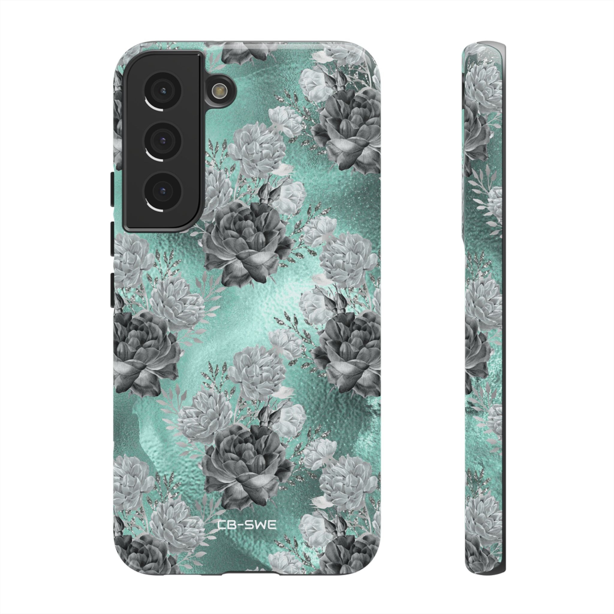 Teal Floral Elegance - Samsung Case
