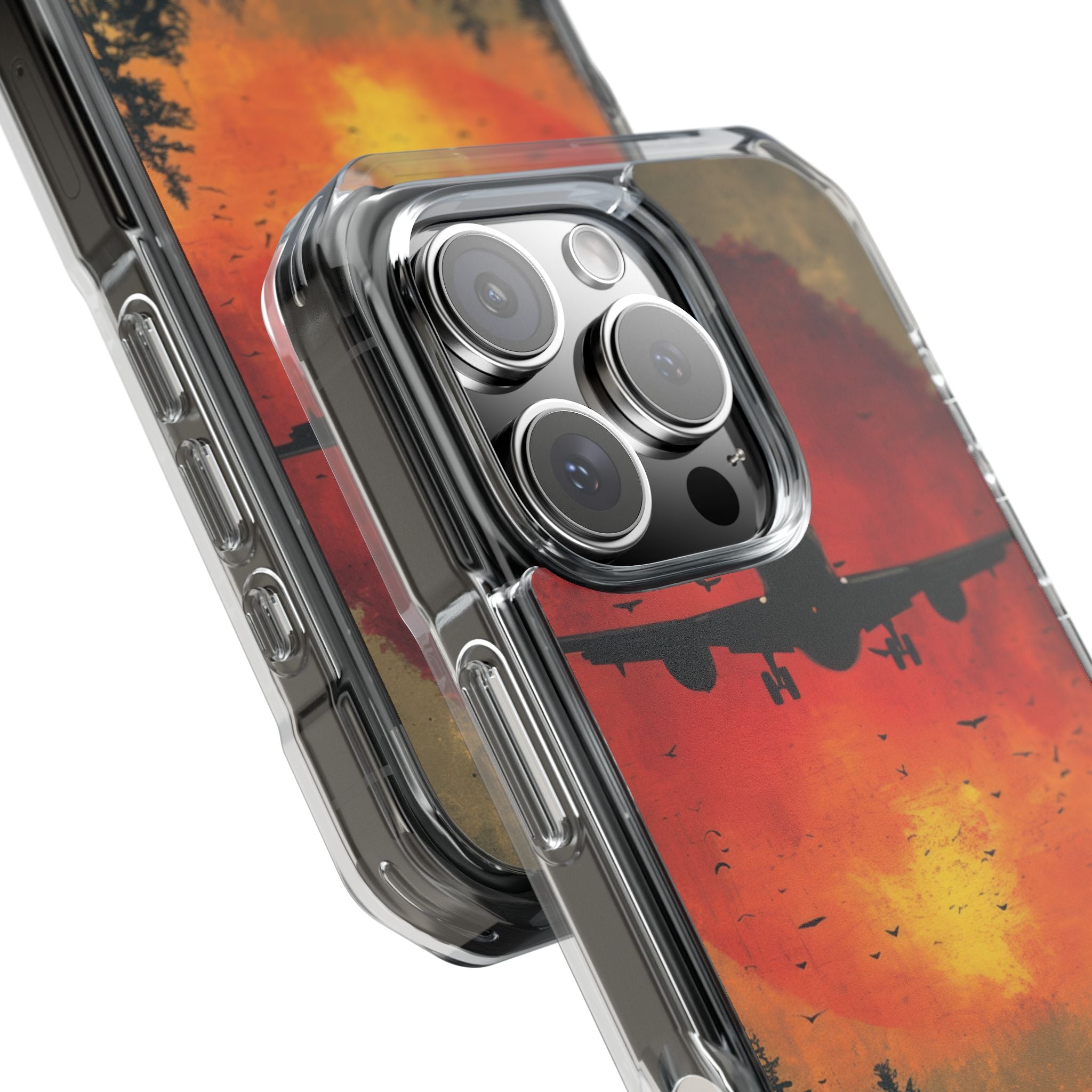 Crimson Sky Flight iPhone 16 - Impact Clear+