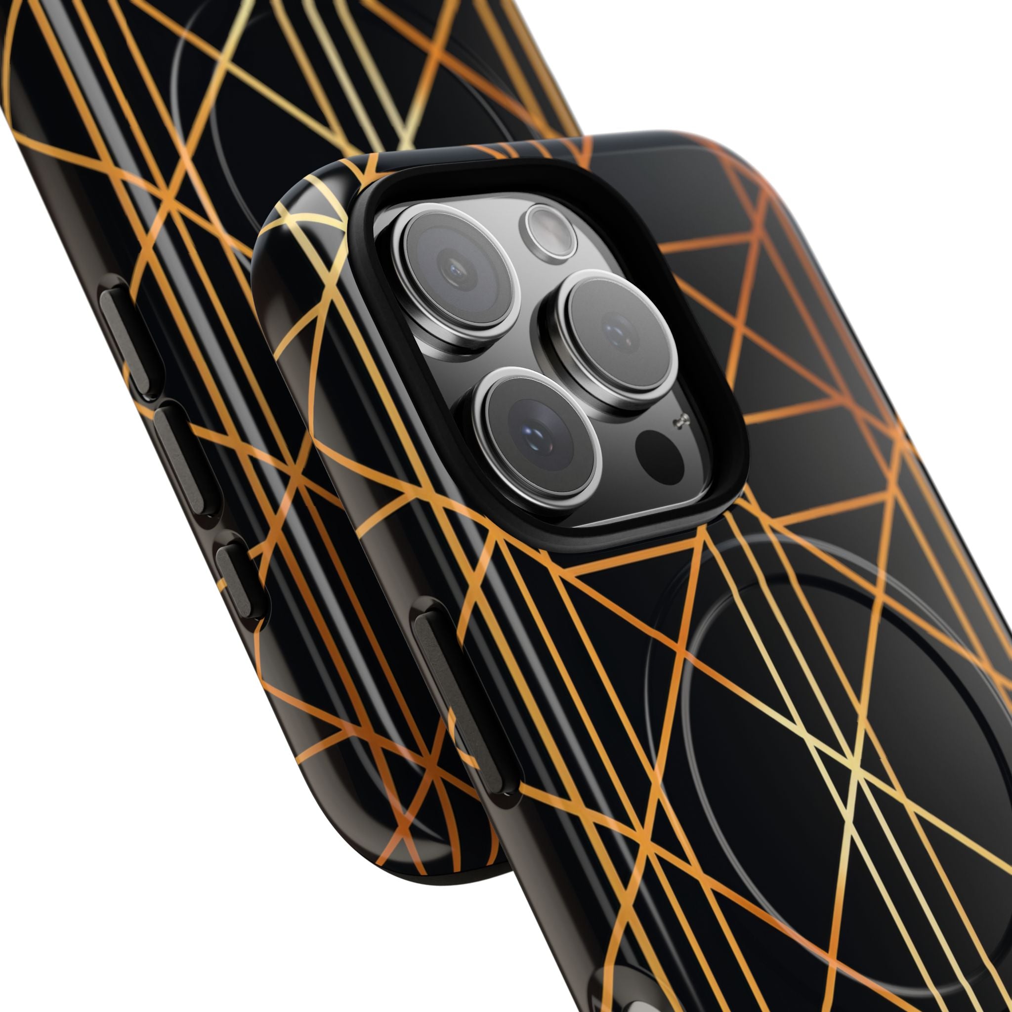 Golden Geometric Elegance iPhone 16 - Tough+