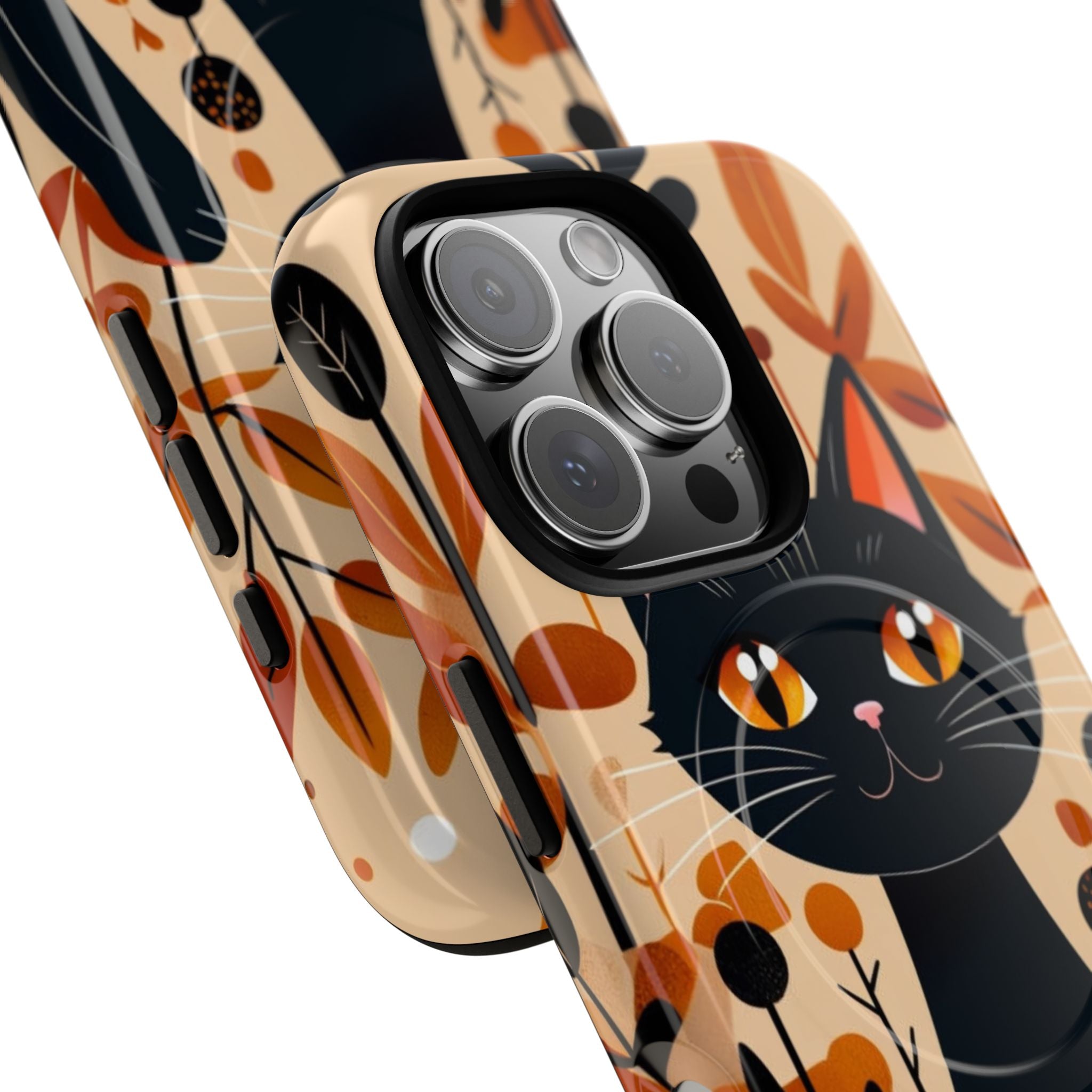 Black Cat Glow iPhone 16 Pro Case - Tough+