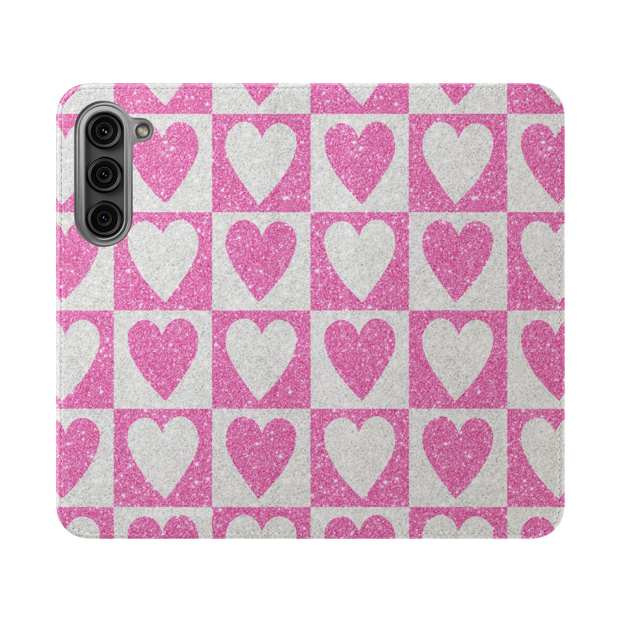Glitter Heartgrid - Samsung S23+ Case - Wallet