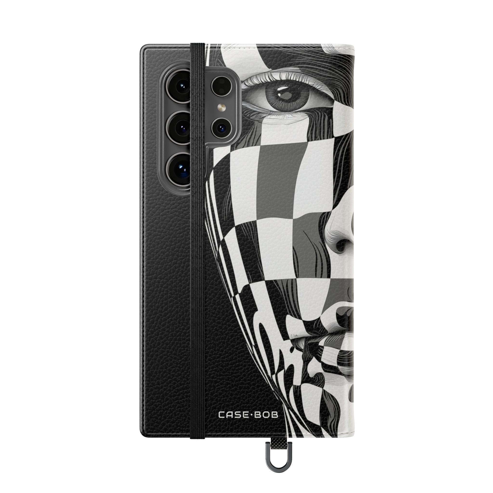Mirrored Checkerboard Face - Samsung S24 Ultra Case - Wallet