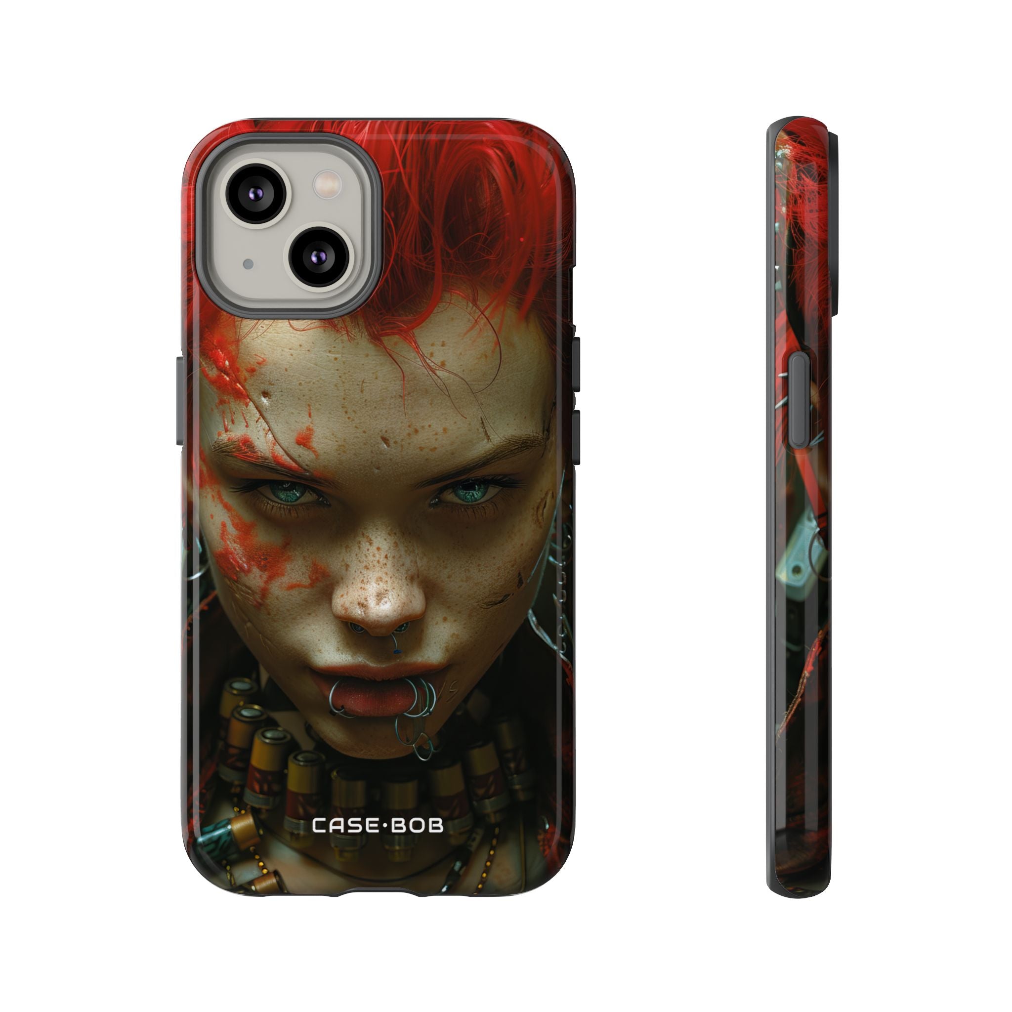 Red Spike Gaze iPhone 14 Case - Tough