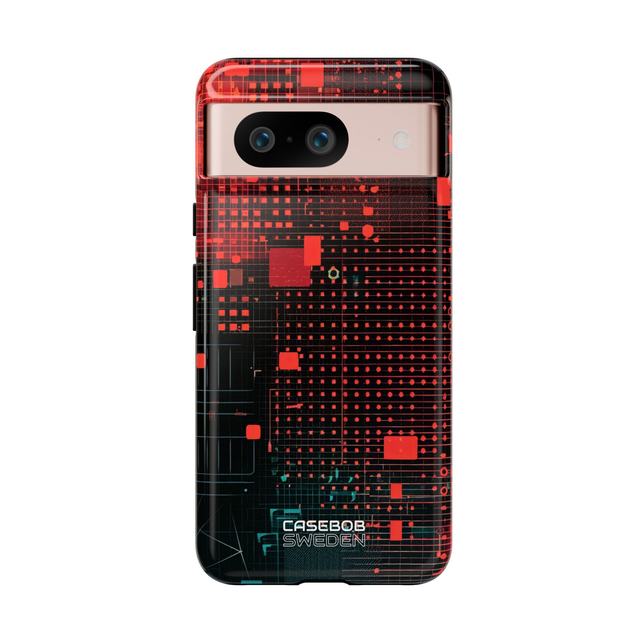Crimson Circuit Grid Google Pixel 8 - Tough