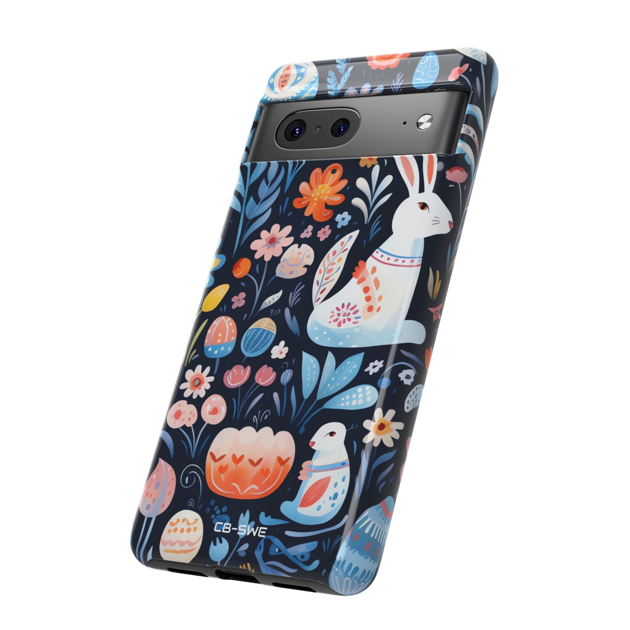 Bunnies Play Among Flowers - Google Pixel Case