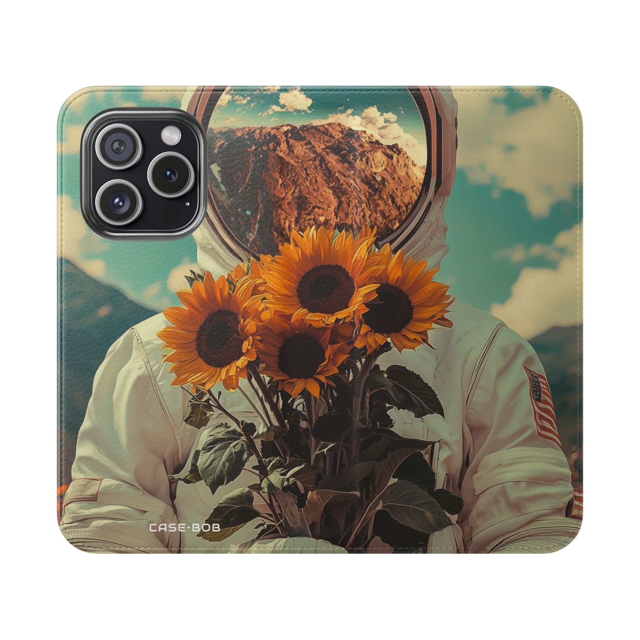 Sunflower Astronaut - iPhone 15 Pro Case - Wallet
