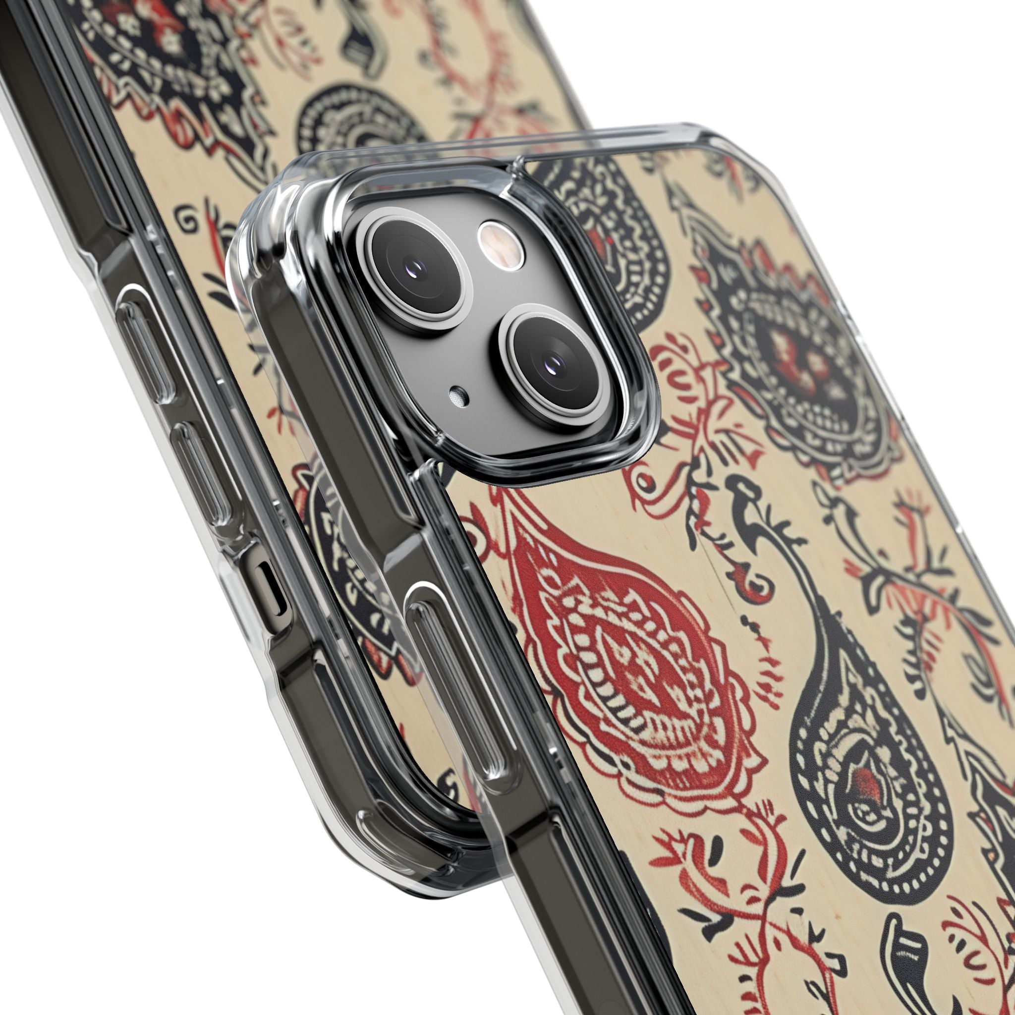 Navy Paisley Swirl iPhone 14 - Impact Clear+