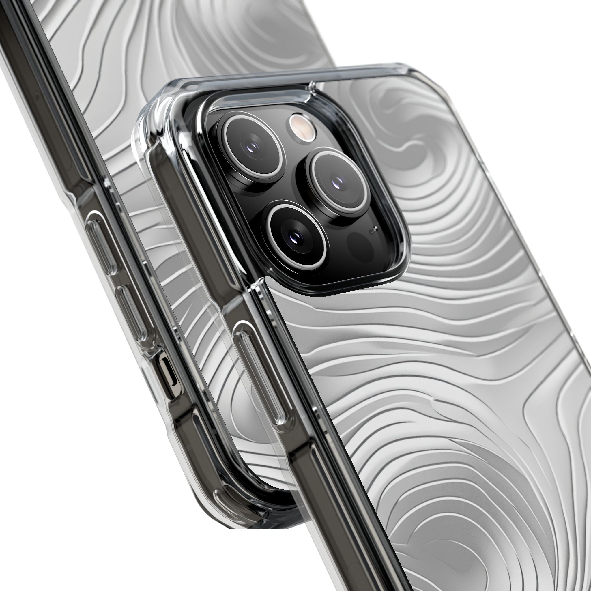 Monochrome Flow Lines iPhone 14 - Impact Clear+