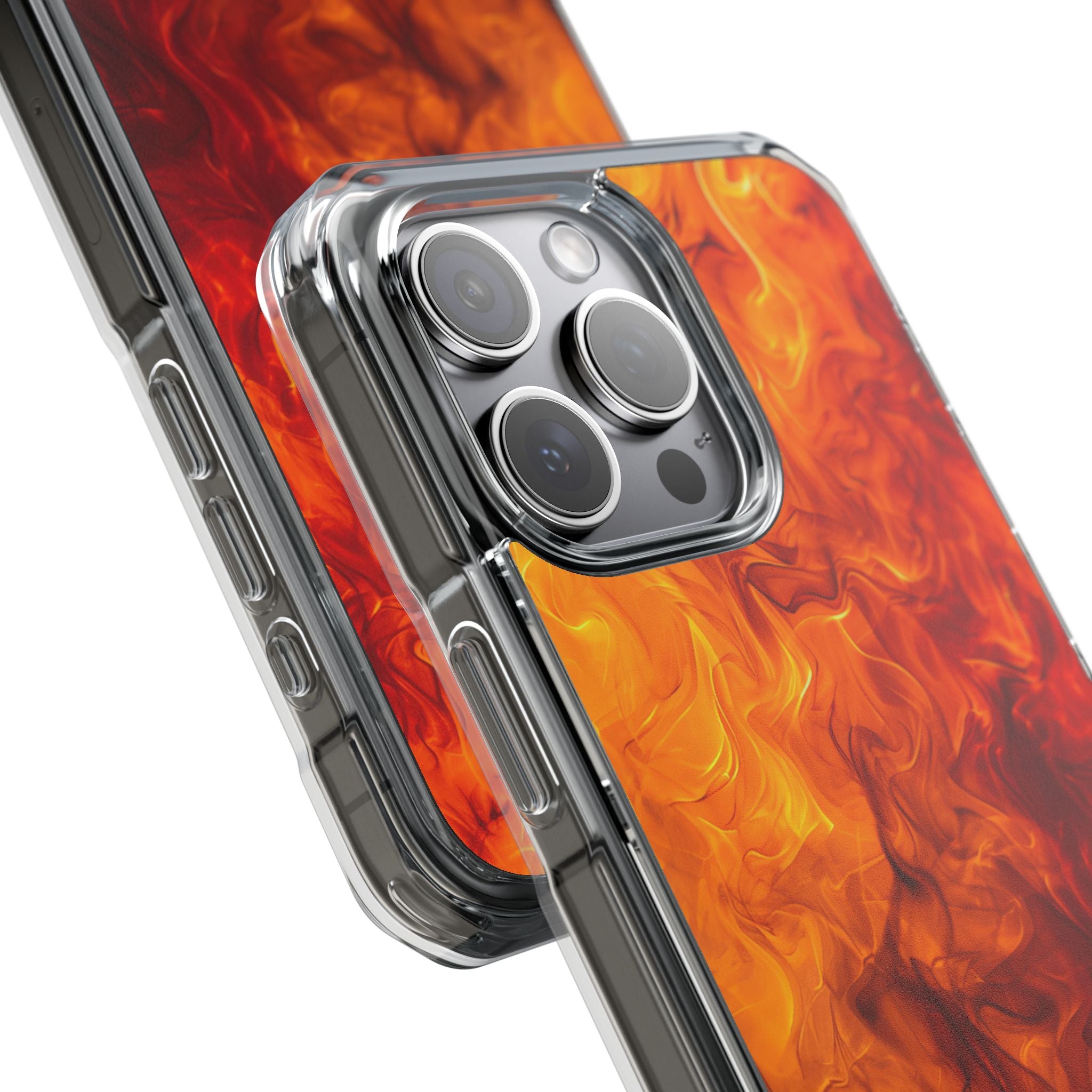 Flaming Energy Swirl iPhone 15 - Impact Clear+