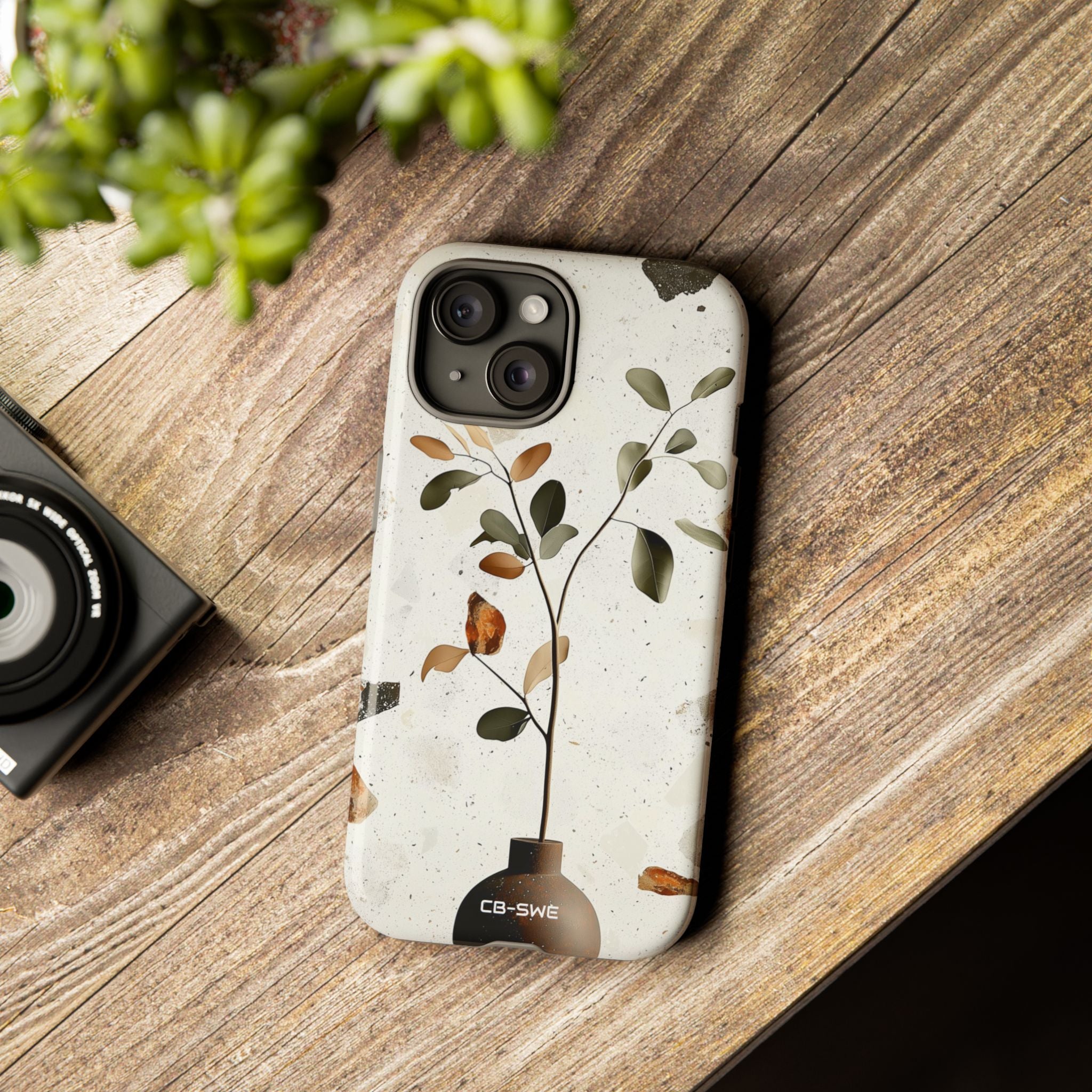 Vase Holds Leaves - iPhone Case
