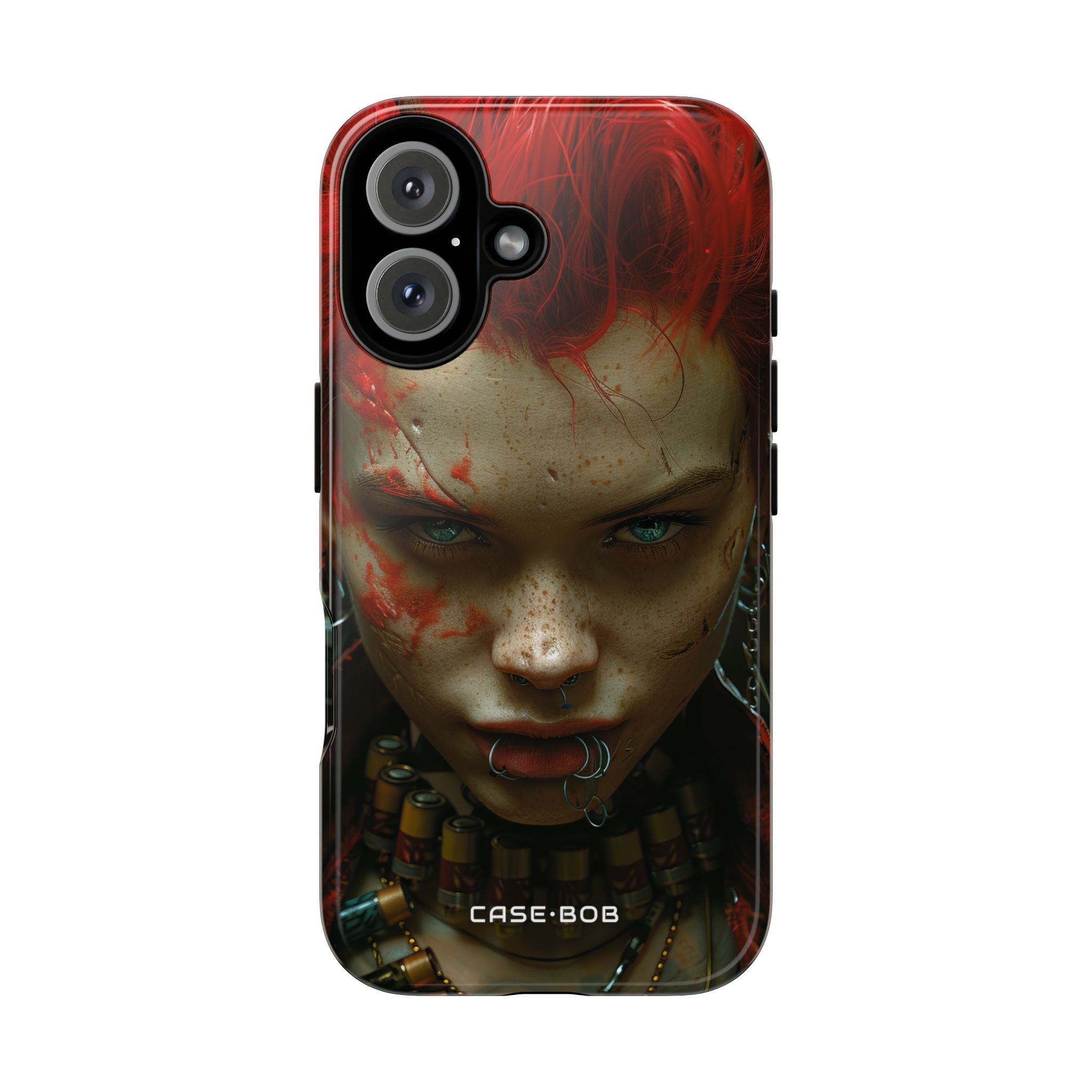 Red Spike Gaze iPhone 16 Case - Tough