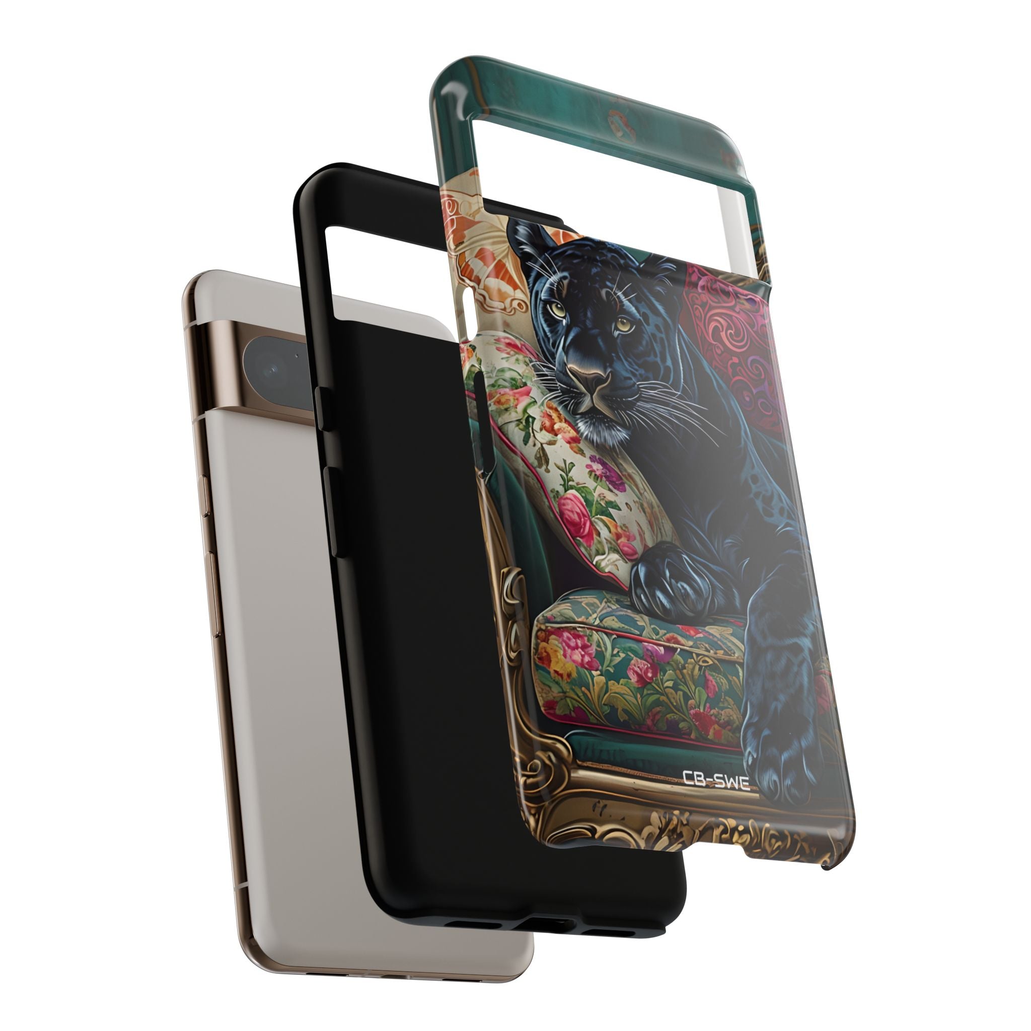Panther on Vintage Chaise - Google Pixel Case