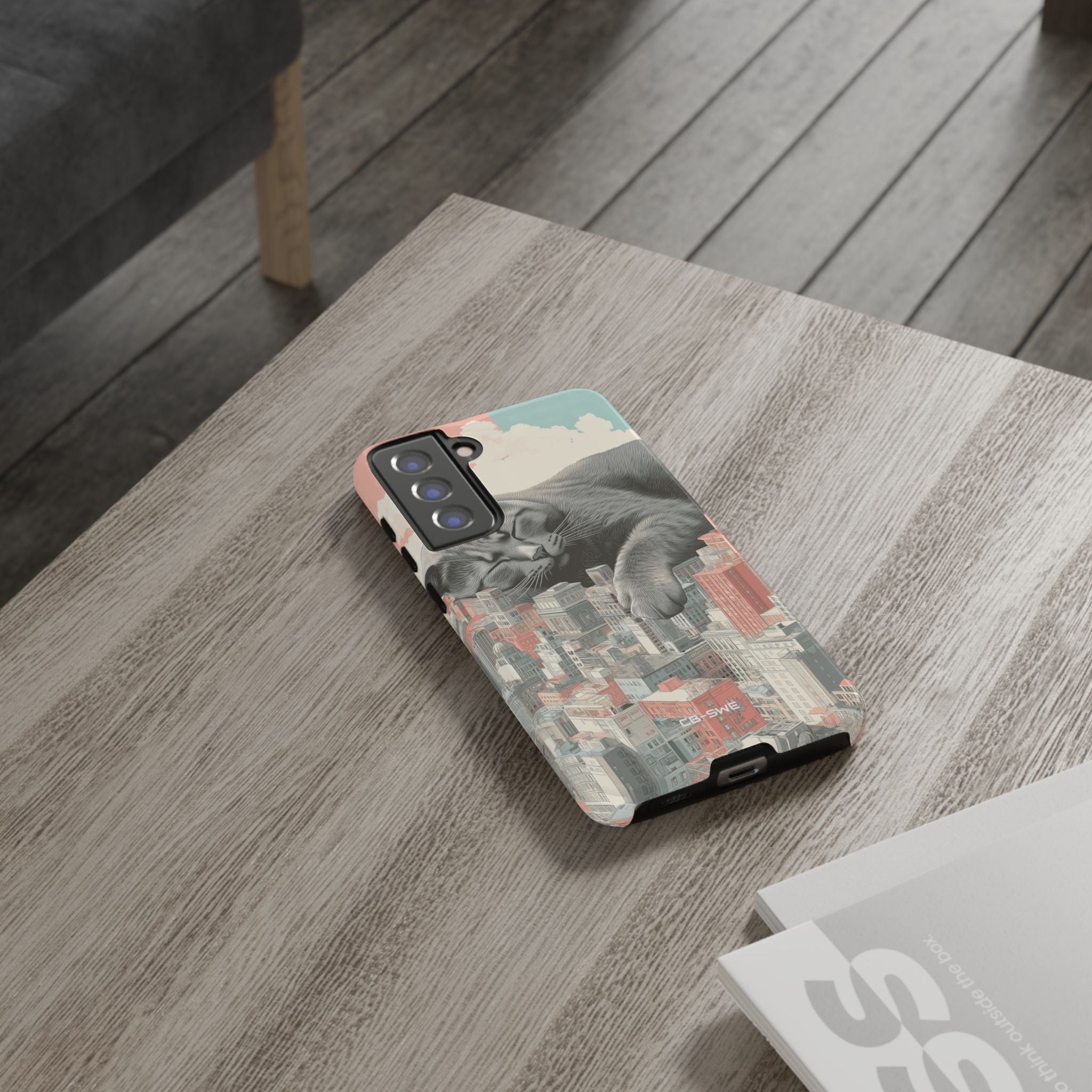 Cat Rests Over City - Samsung Case