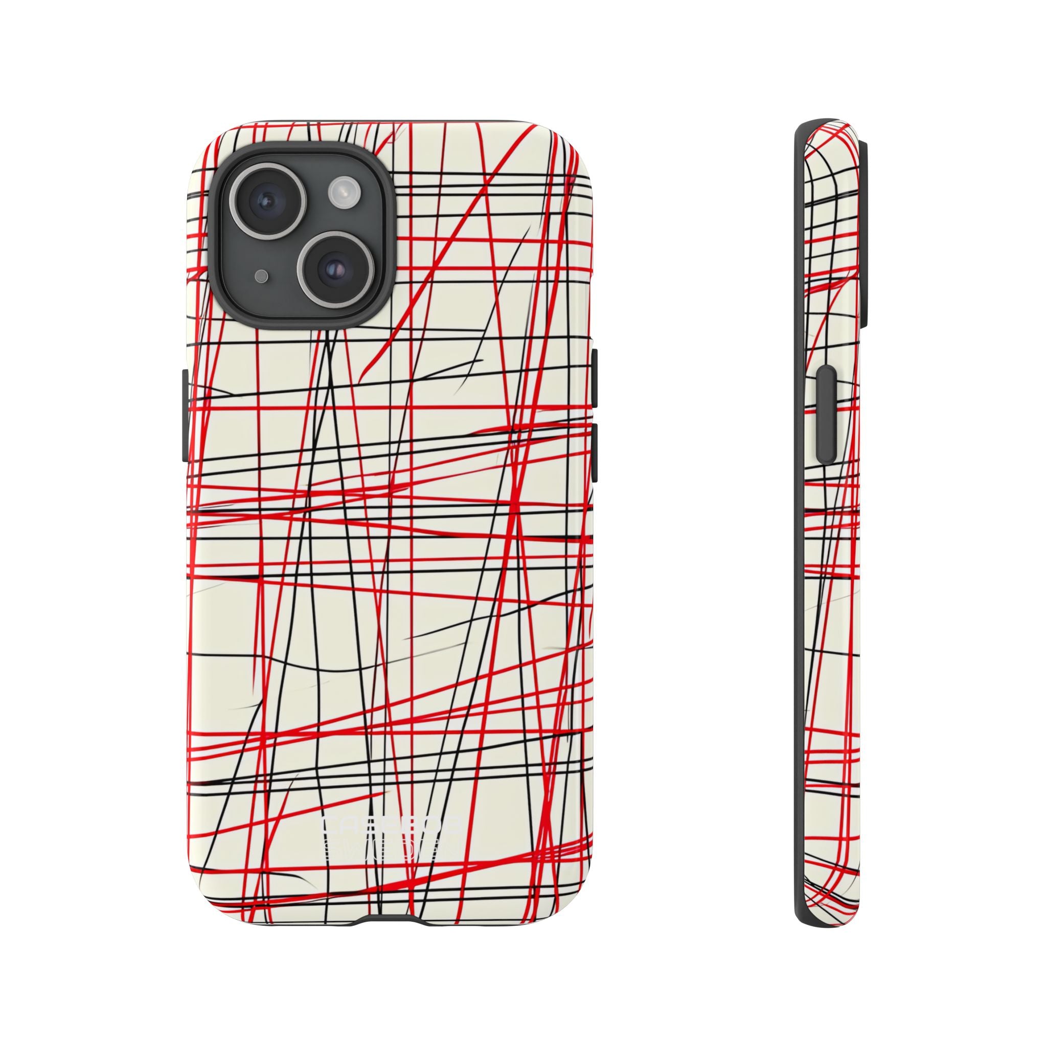 Crimson Wire Tangle iPhone 15 - Tough