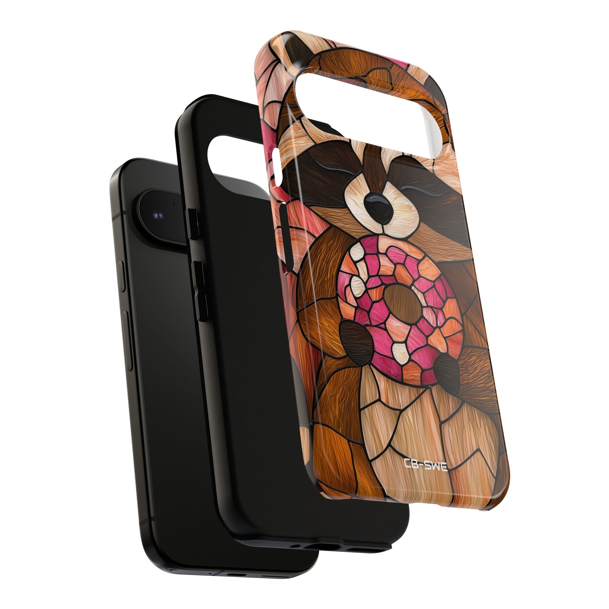 Raccoon Holds Donut - Google Pixel Case