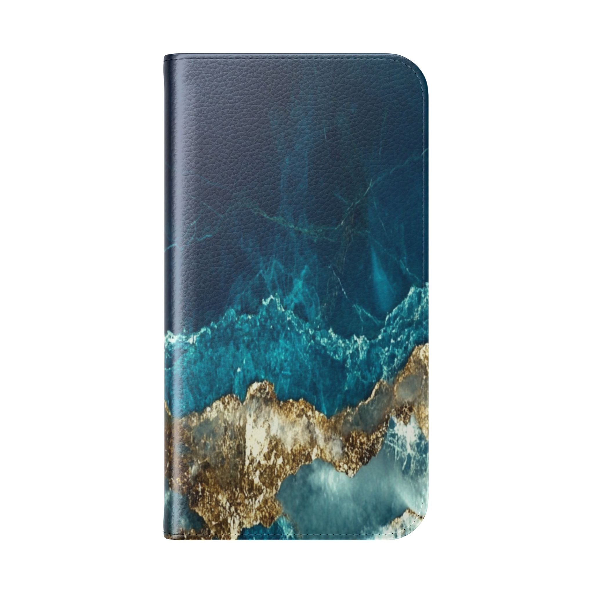 Golden Fracture Teal - iPhone 16 Case - Wallet