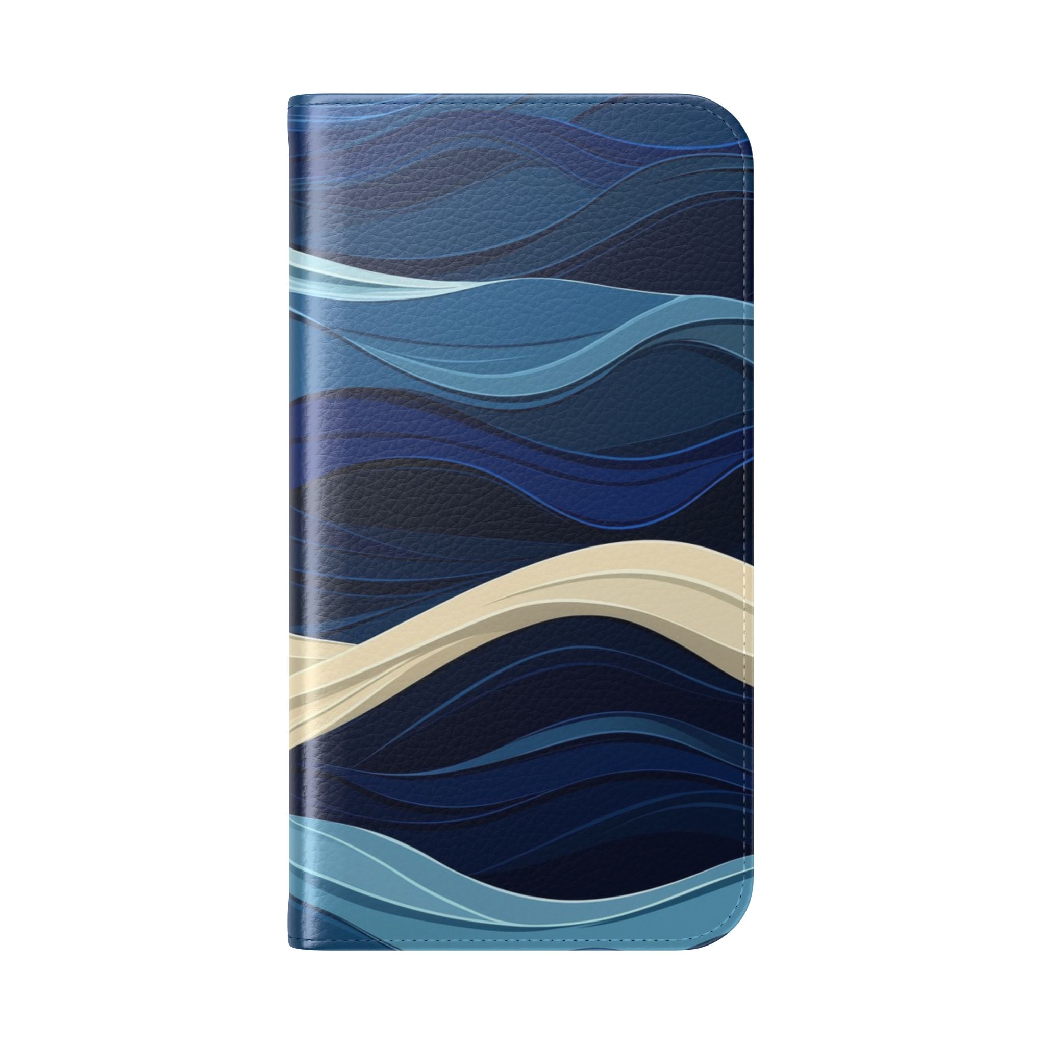 Blue Wave Flow - iPhone 15 Case - Wallet