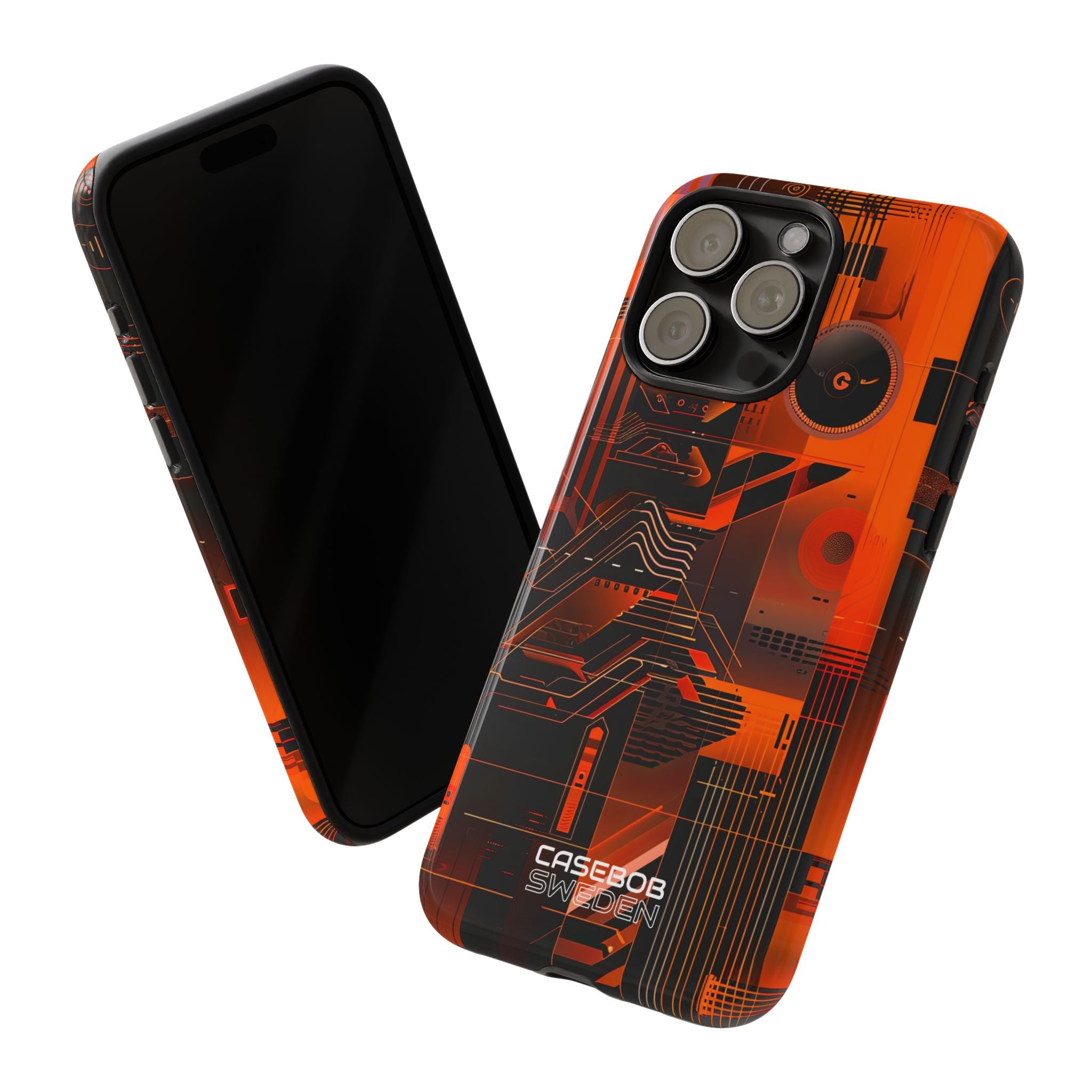Orange Circuit Dreams iPhone 15 - Tough