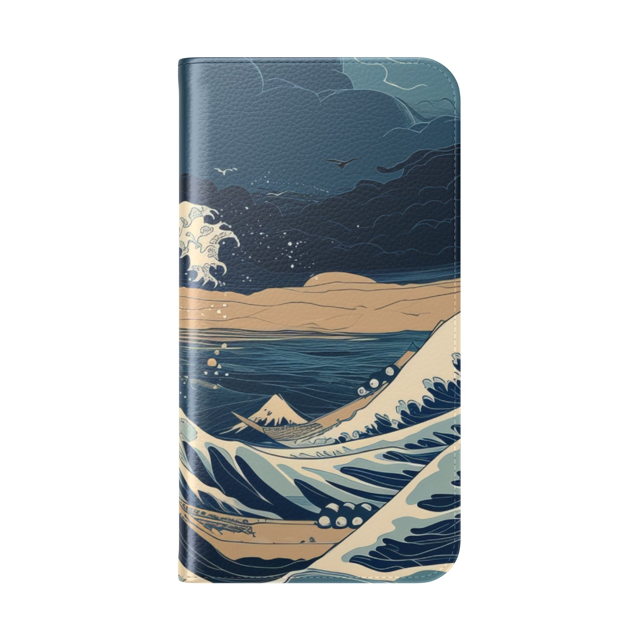 Cresting Navy Wave - iPhone 16 Max Case - Wallet