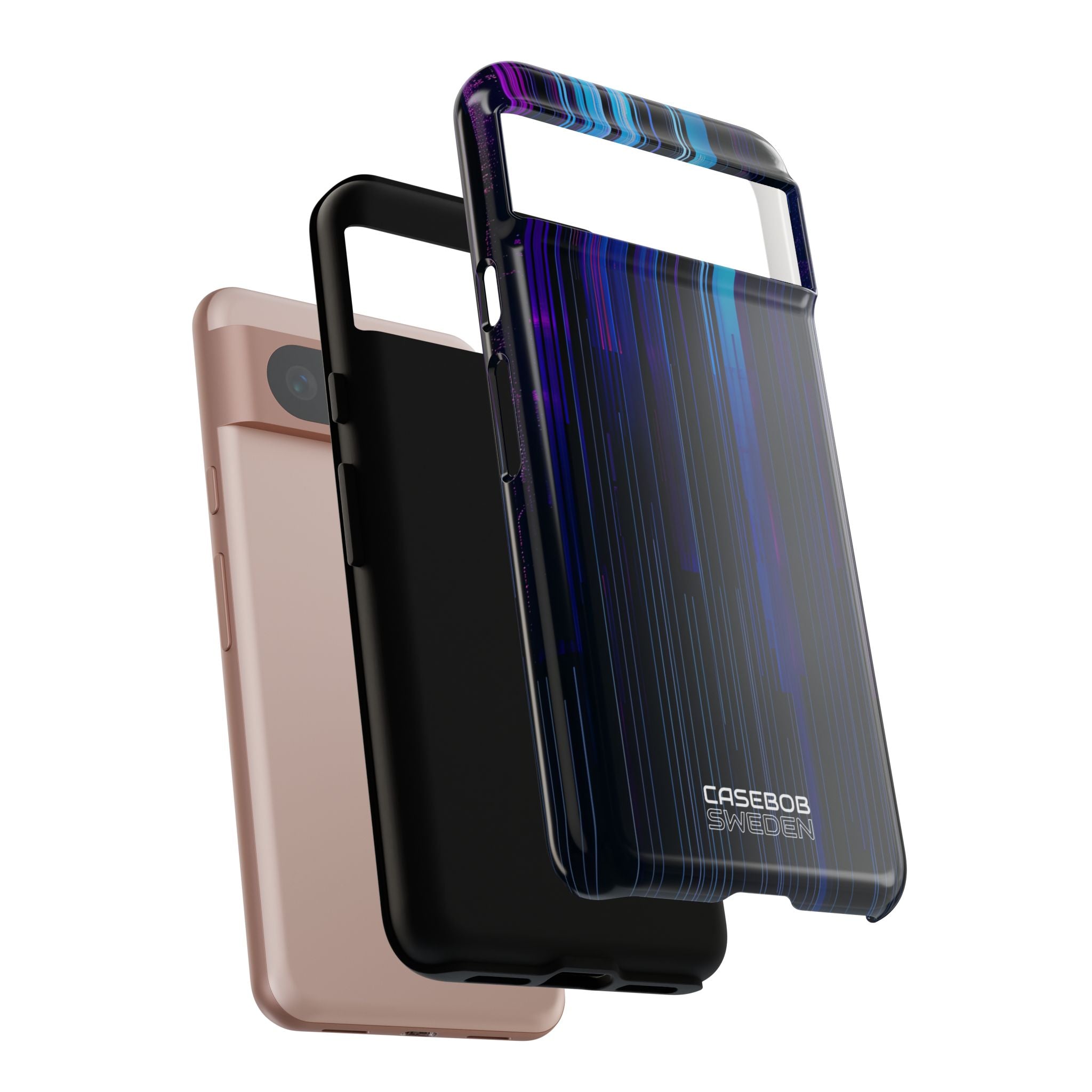 Neon Glitch Stripes Google Pixel 8 - Tough