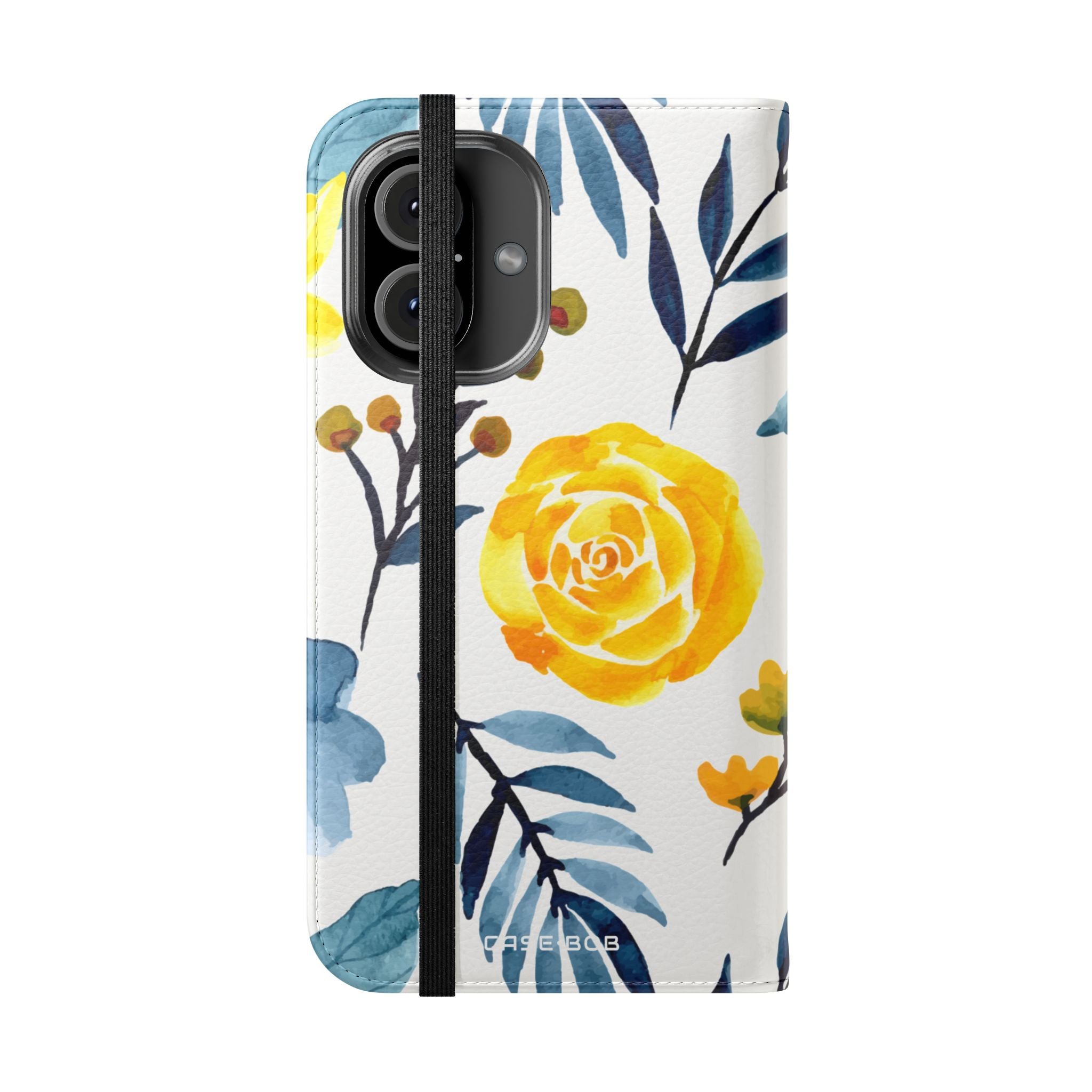 Yellow Blue Blossoms - iPhone 16 Case - Wallet