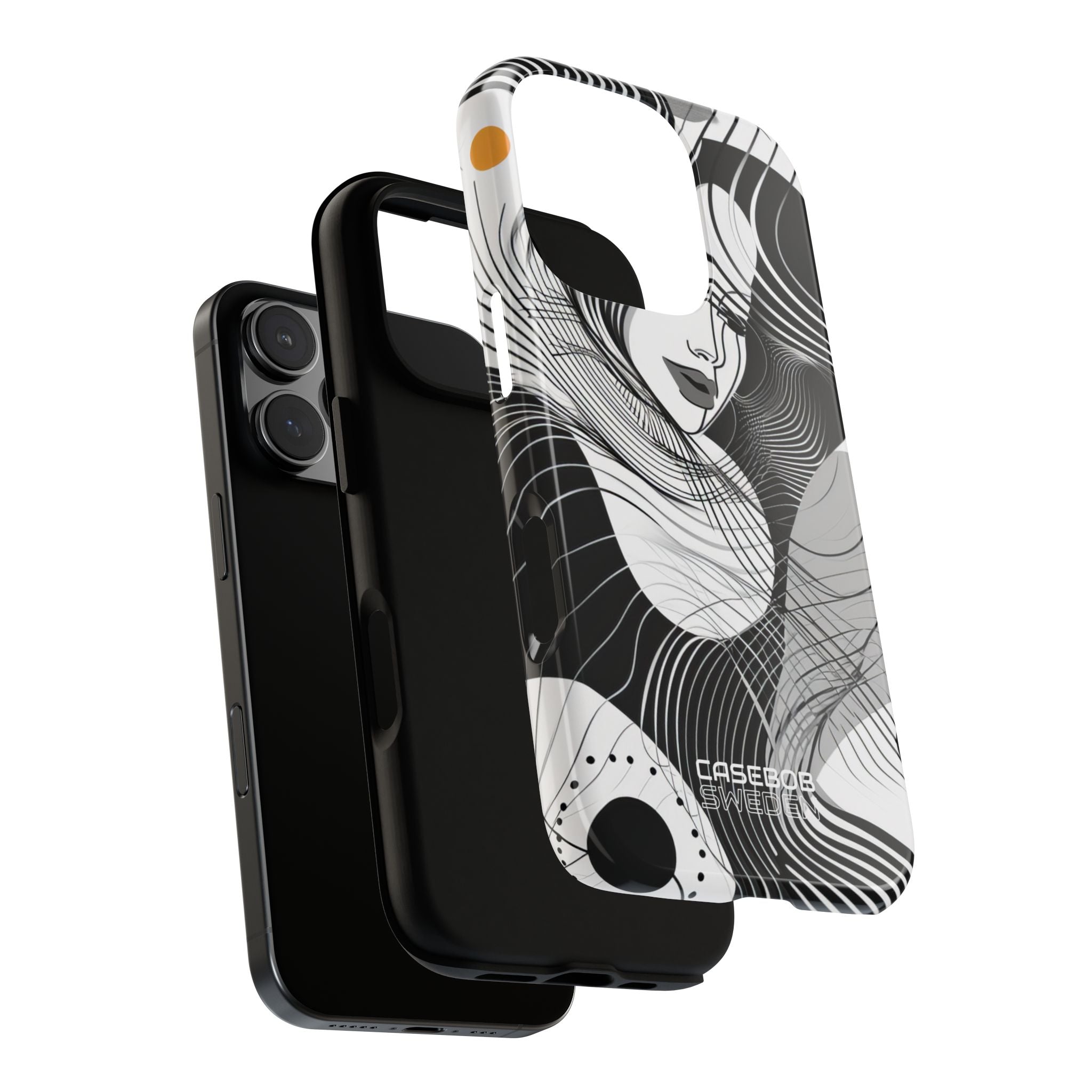 Orange Wave Motion iPhone 16 - Tough