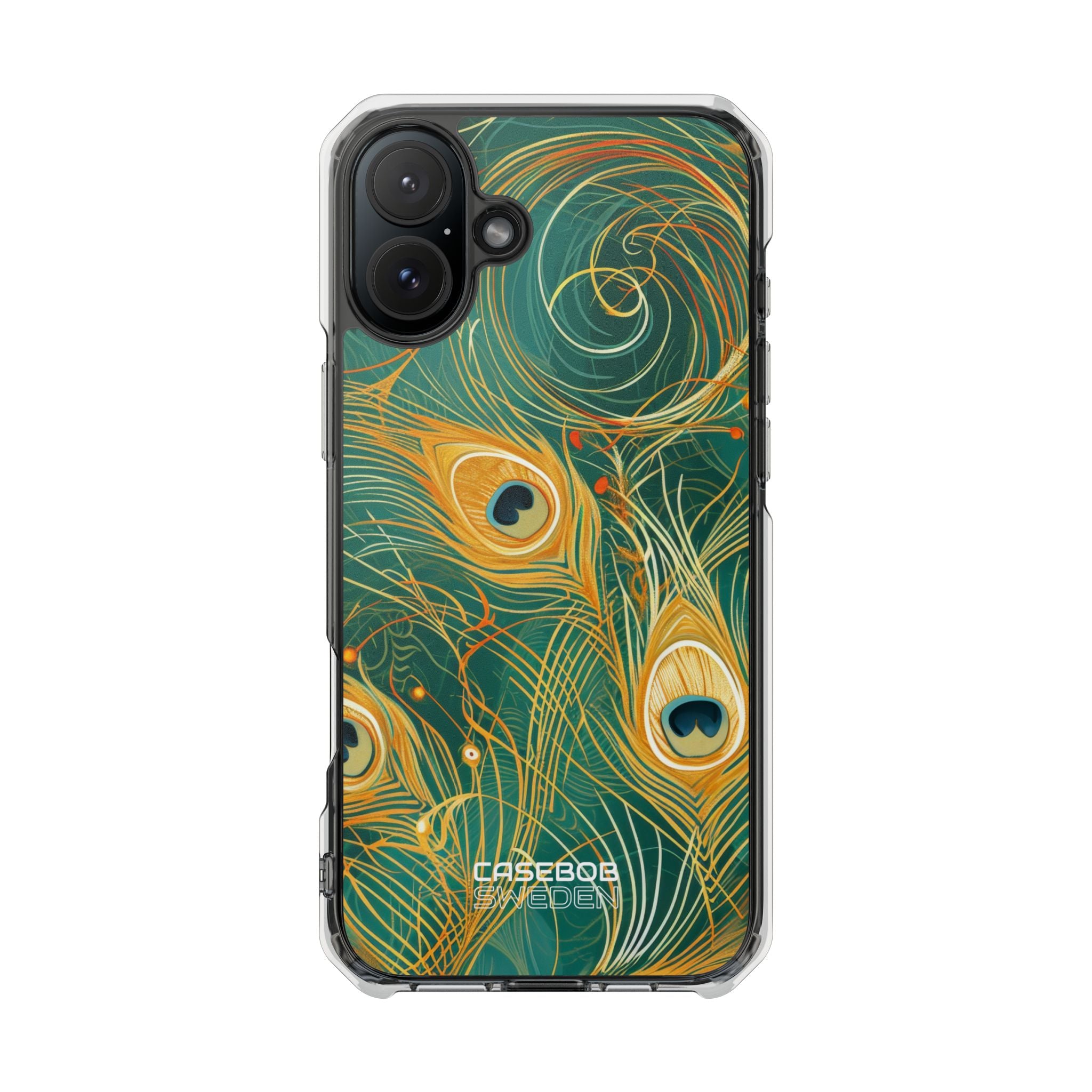 Vibrant Peacock Whirl iPhone 16 - Impact Clear+