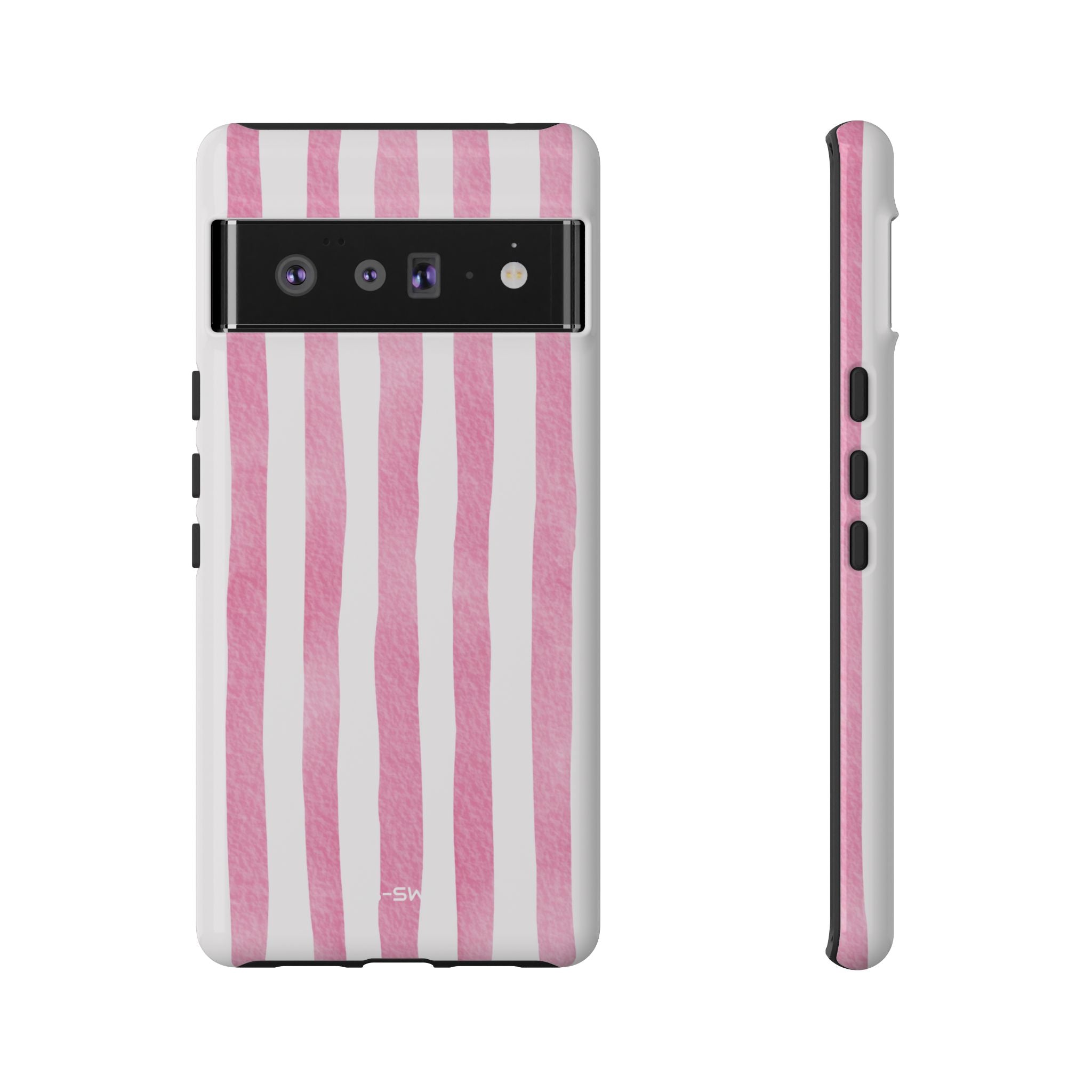 Pink Watercolor Stripes - Google Pixel Case