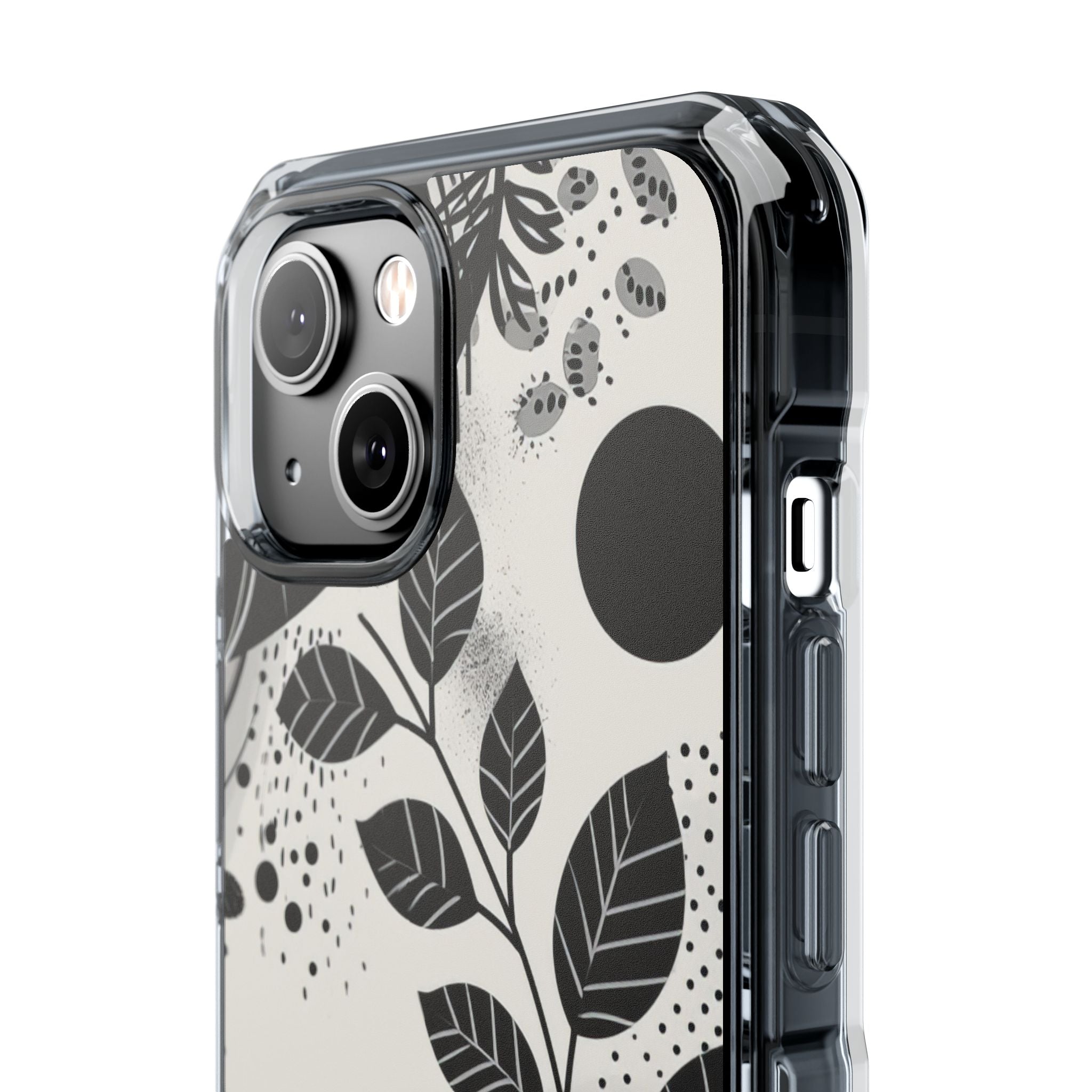 Monochrome Leaf Rhythm iPhone 14 - Impact Clear+