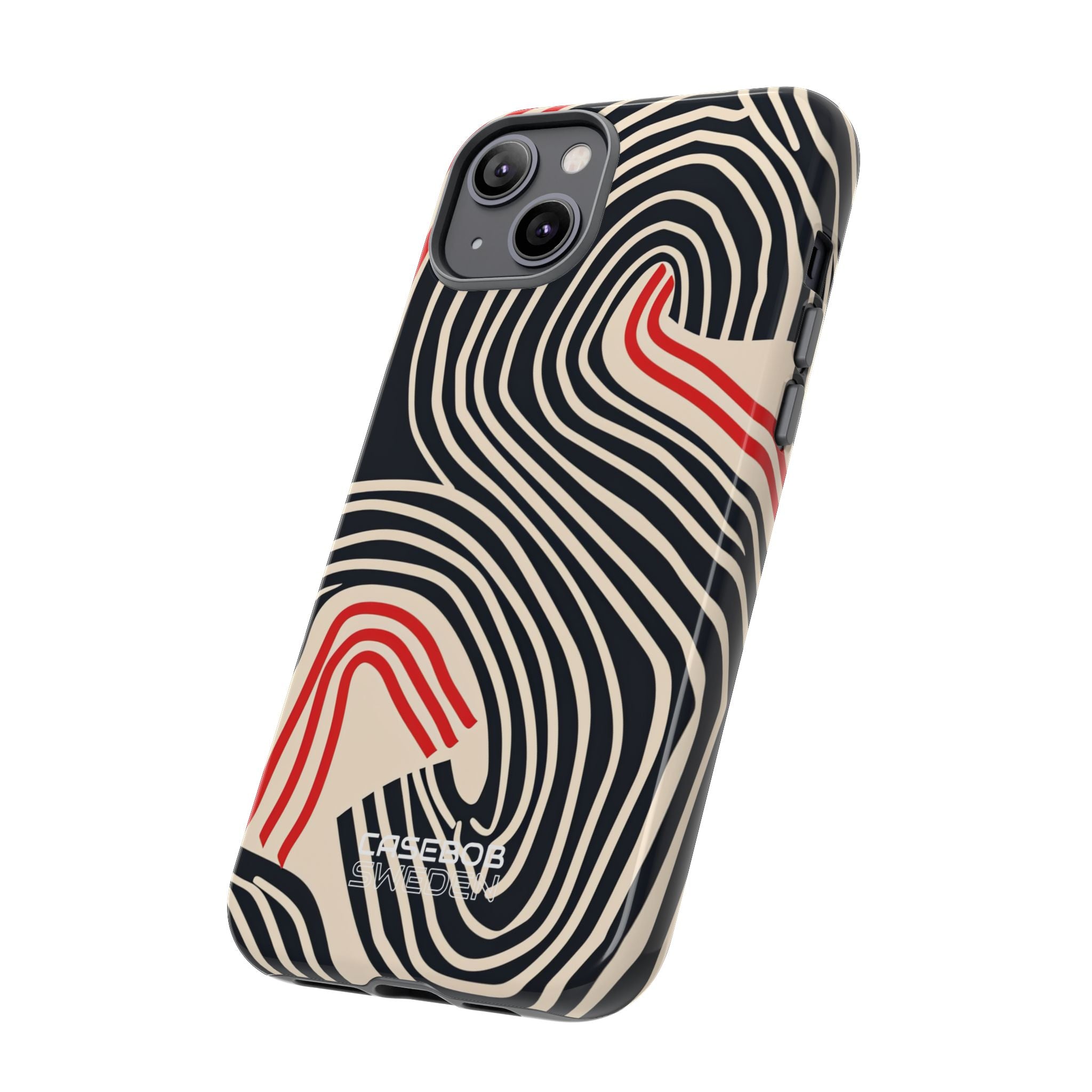 Wavy Red Flow iPhone 14 - Tough