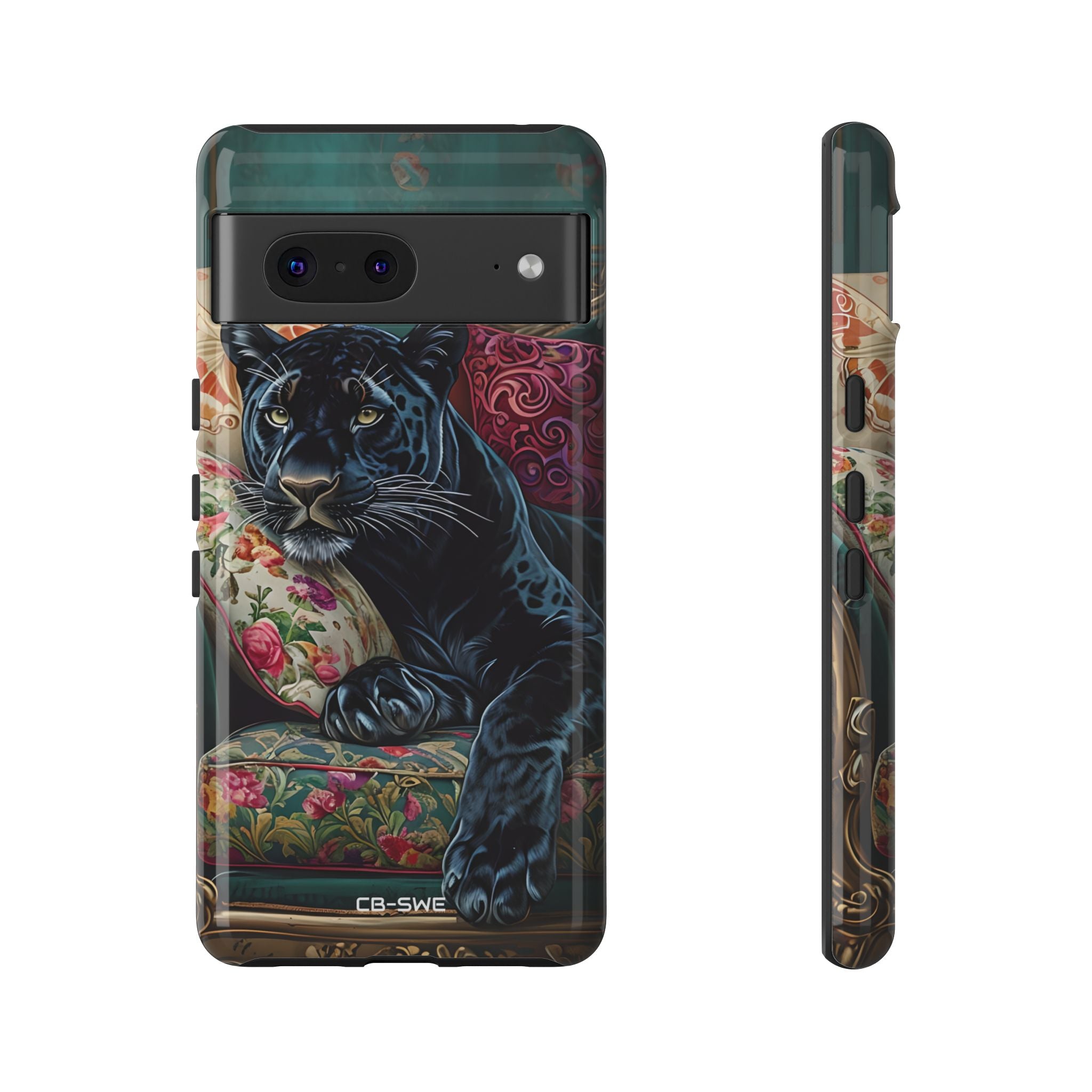 Panther on Vintage Chaise - Google Pixel Case