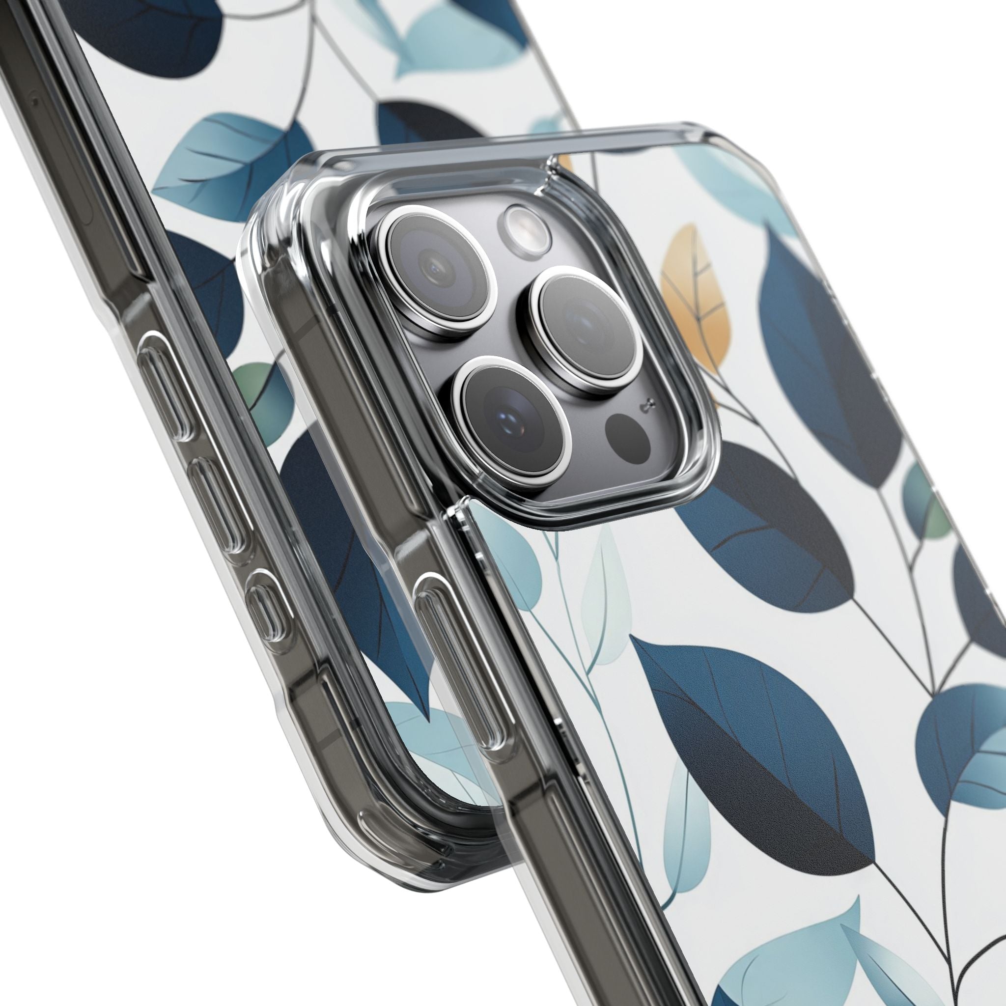 Navy Leaf Veins iPhone 15 Pro Max Case - Impact