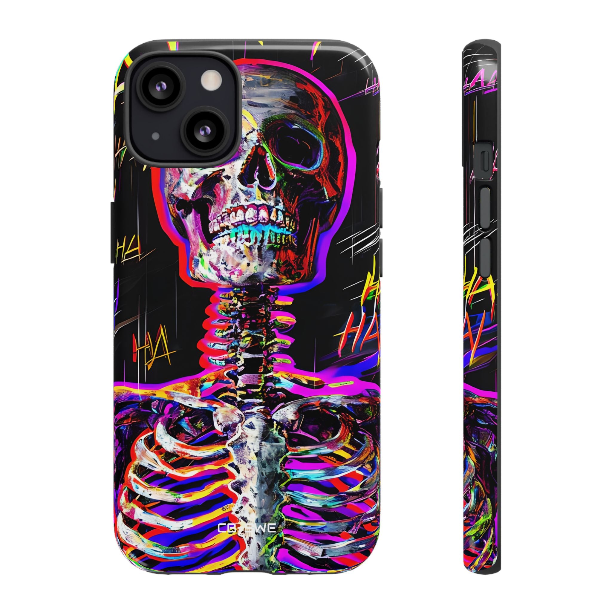 Neon Skeleton Chaos - iPhone Case