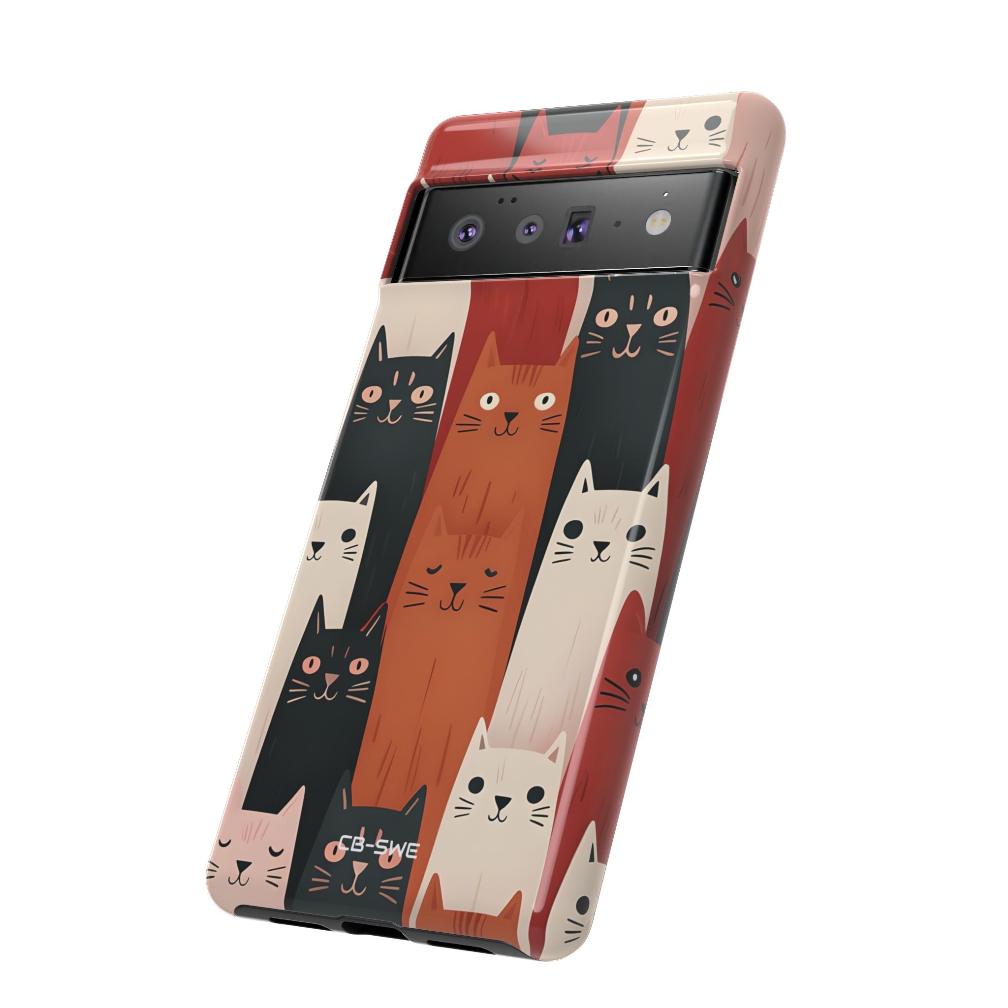 "Whimsical Cat Assembly" - Google Pixel Case