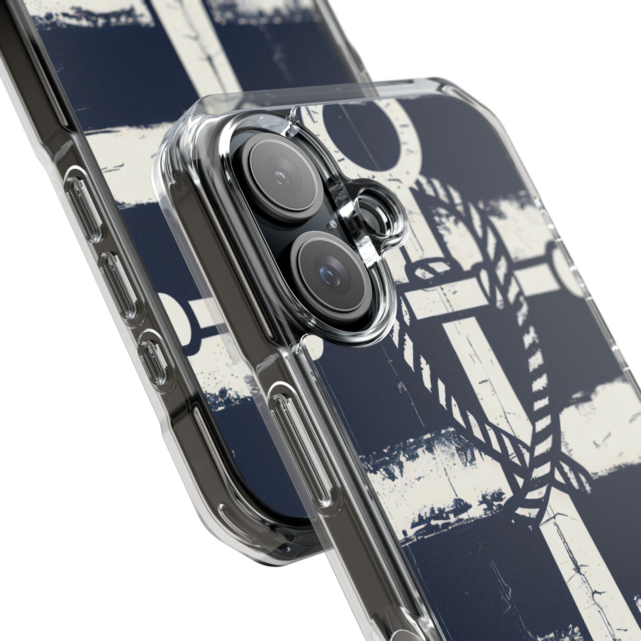 Navy Anchor Stripes iPhone 16 - Impact Clear+