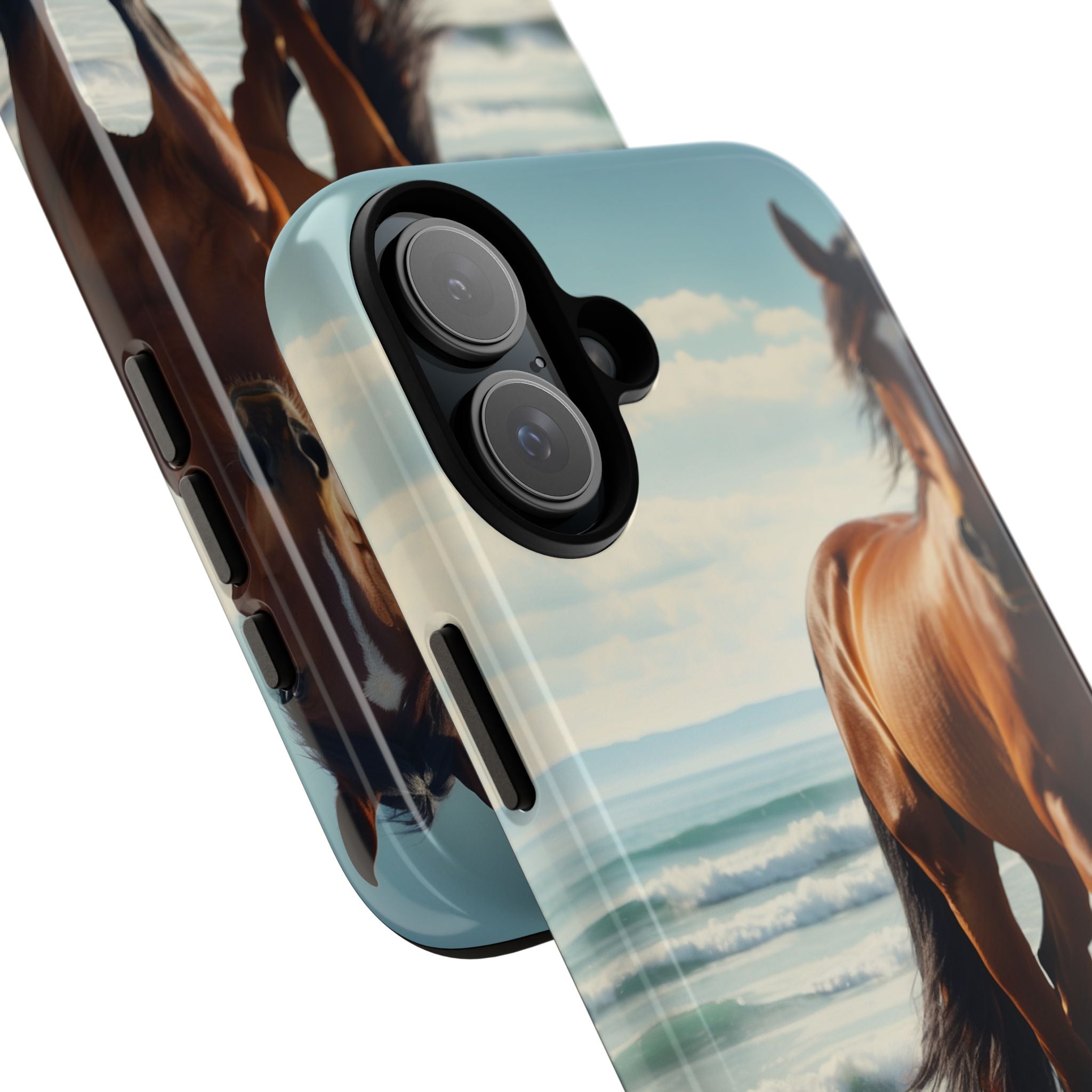 Horse Gallops Shoreline - iPhone Case